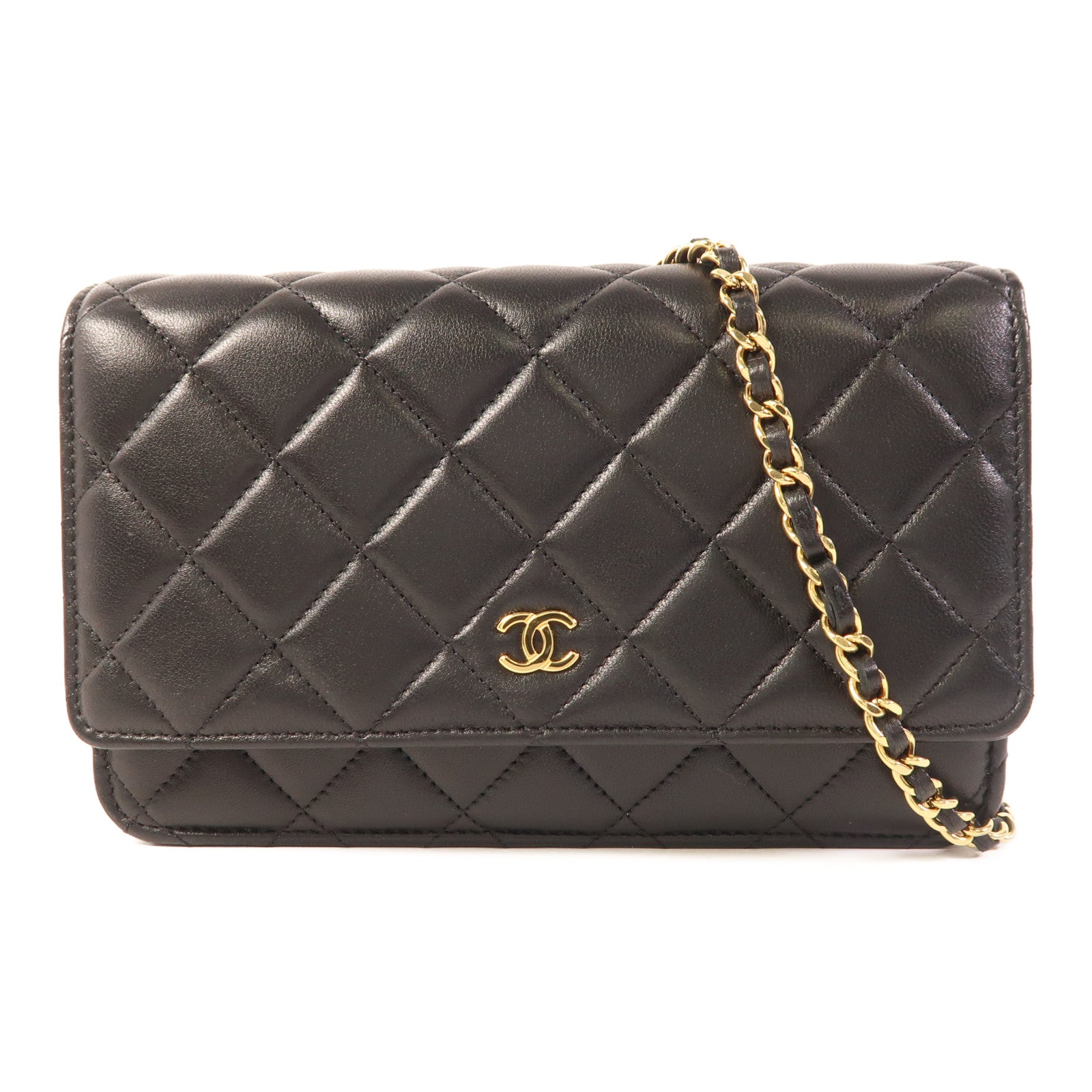 CHANEL 羊皮皮革WOC Wallet On Chain金扣鏈帶肩背袋