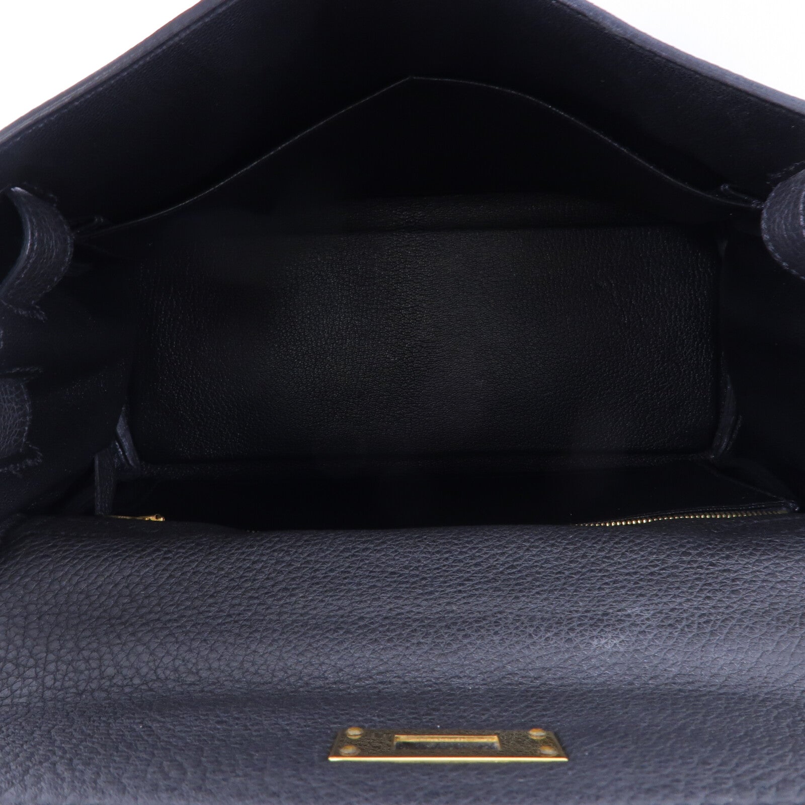 HERMES Clemence皮革Kelly 28手挽肩背兩用袋Noir