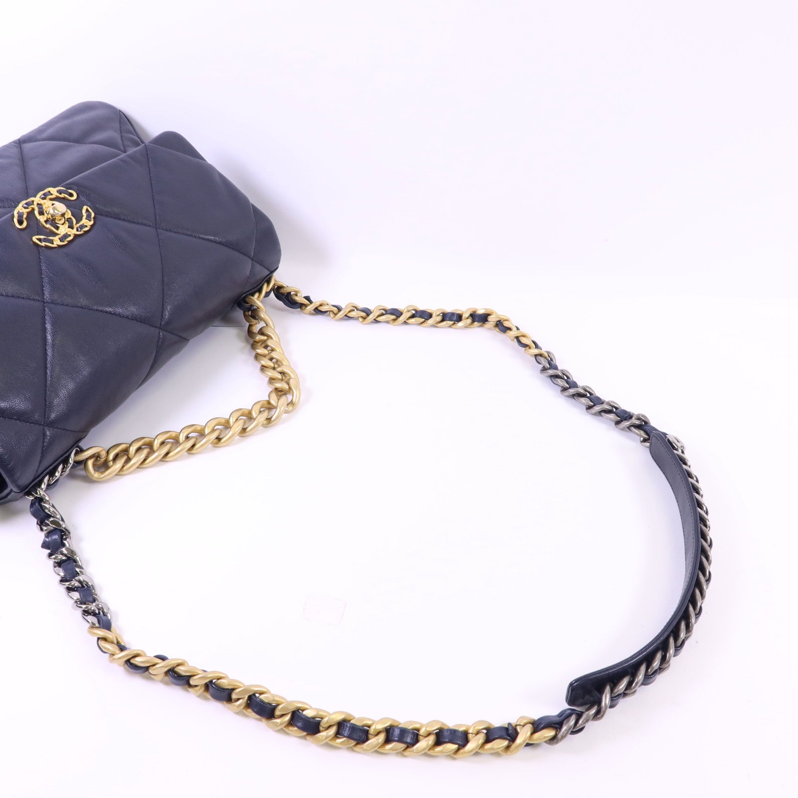 CHANEL 【激減優惠】羊皮皮革Chanel 19 Large金扣手挽肩背兩用袋