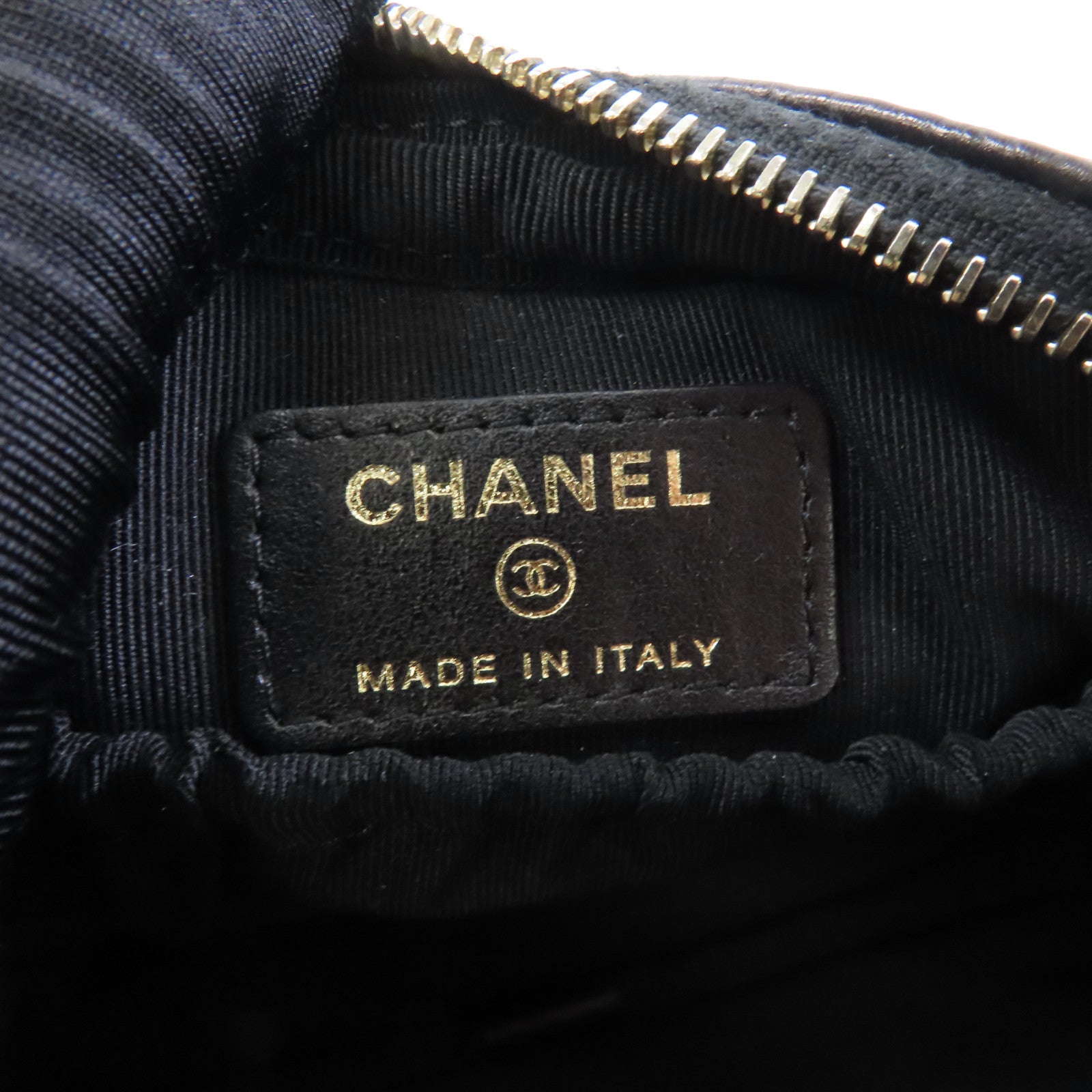 CHANEL 牛皮皮革Clutch Bag金扣黑色