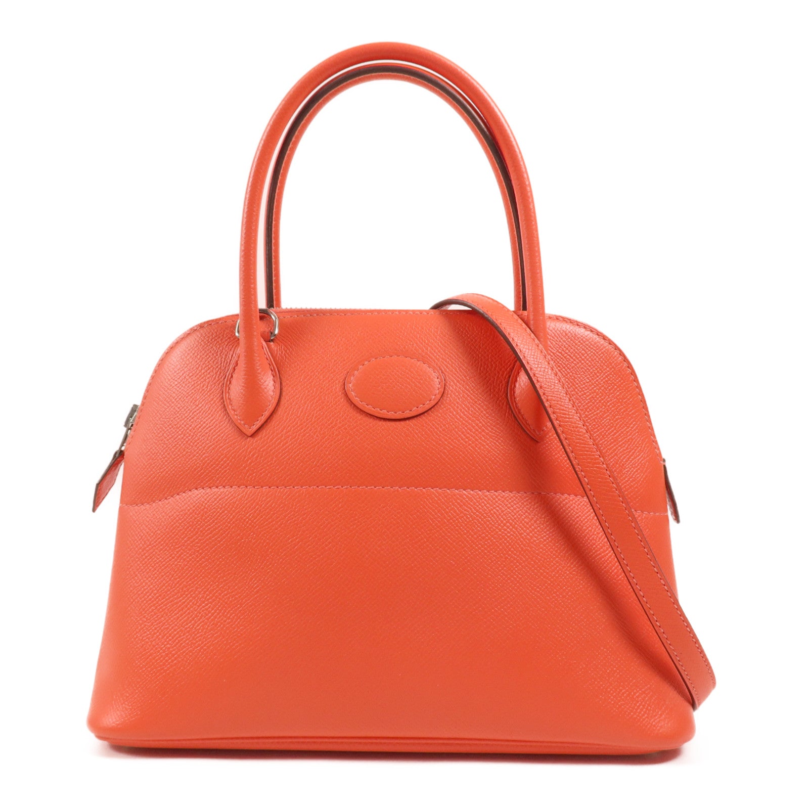 HERMES Epsom皮革Bolide 27銀扣手挽肩背兩用袋Capucine