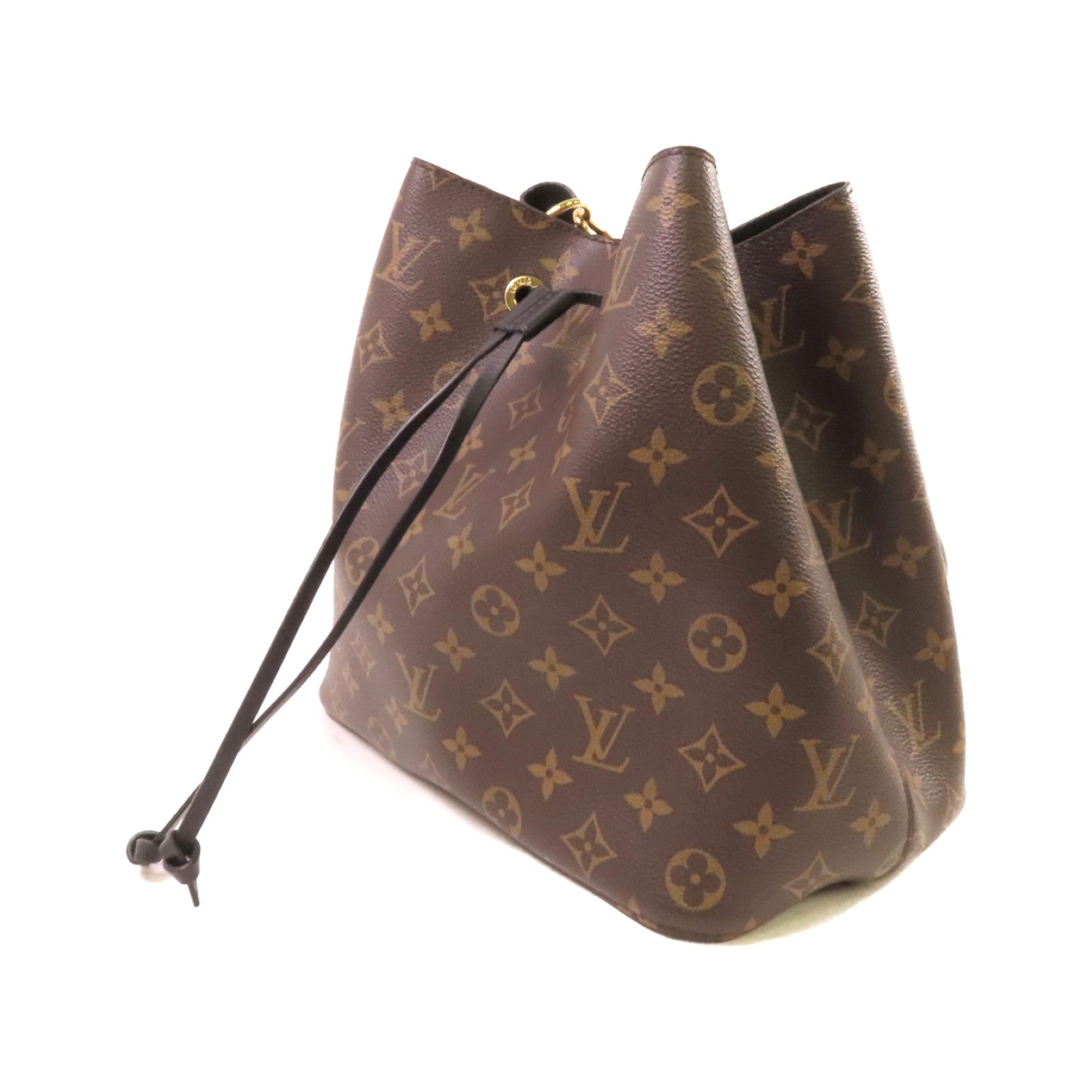 LOUIS VUITTON Monogram NeoNoe MM Shoulder Bag金扣肩背袋啡色/黑色