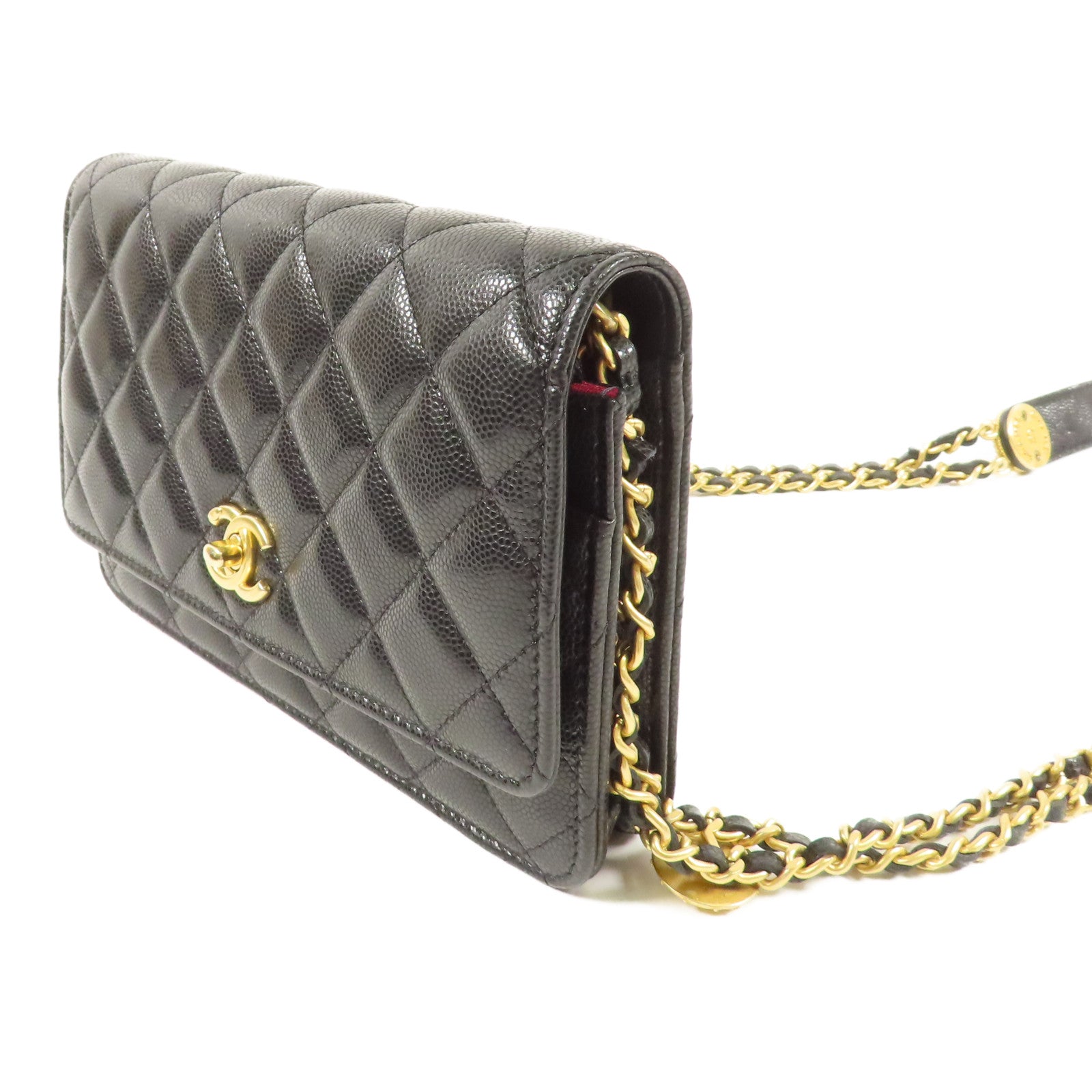 CHANEL 牛皮皮革WOC Wallet On Chain金扣鏈帶肩背袋