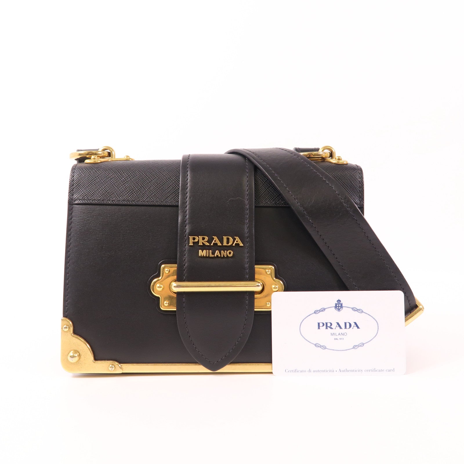 PRADA 牛皮皮革Shoulder Bag金扣肩背袋