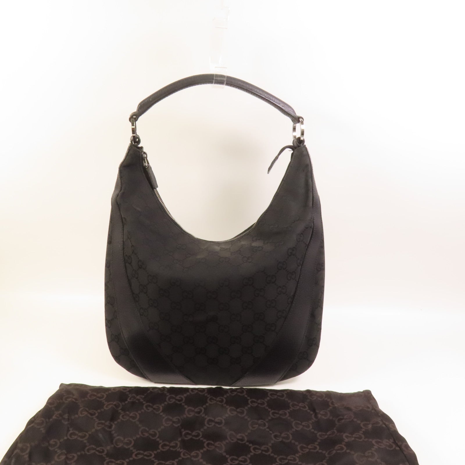 GUCCI 帆布GG Shoulder Bag銀扣肩背袋