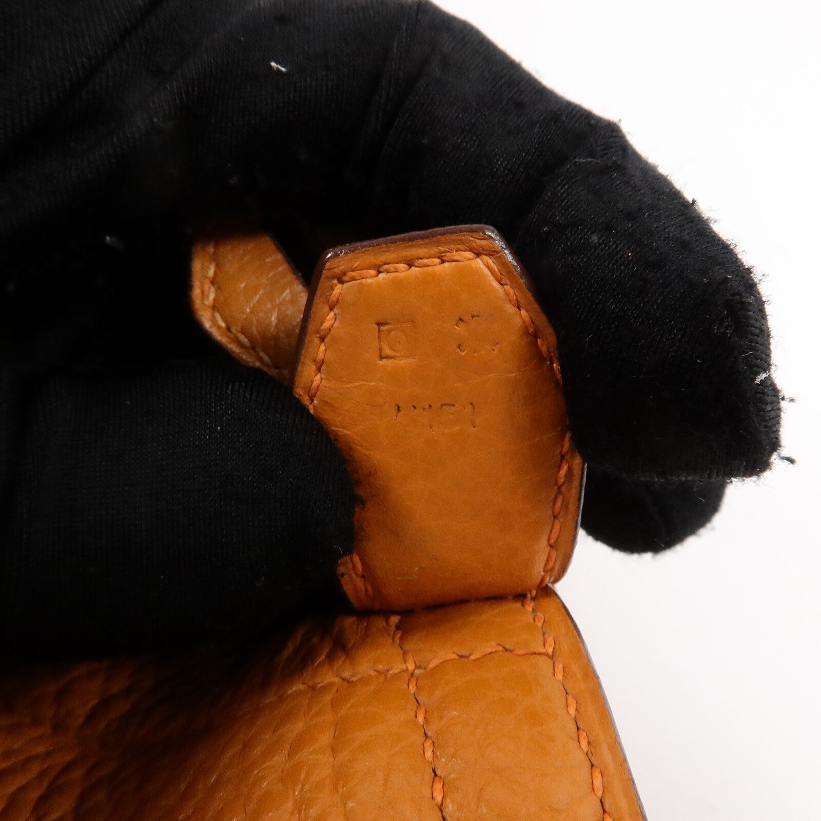 HERMES Clemence皮革Bolide 31手挽袋Orange