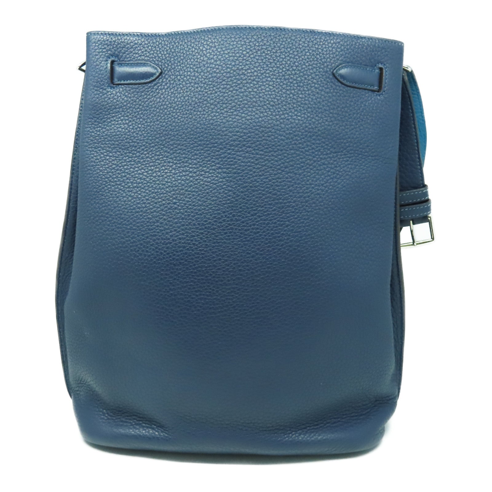 HERMES 【激減優惠】Clemence皮革So Kelly 26銀扣肩背袋伊玆密爾藍色