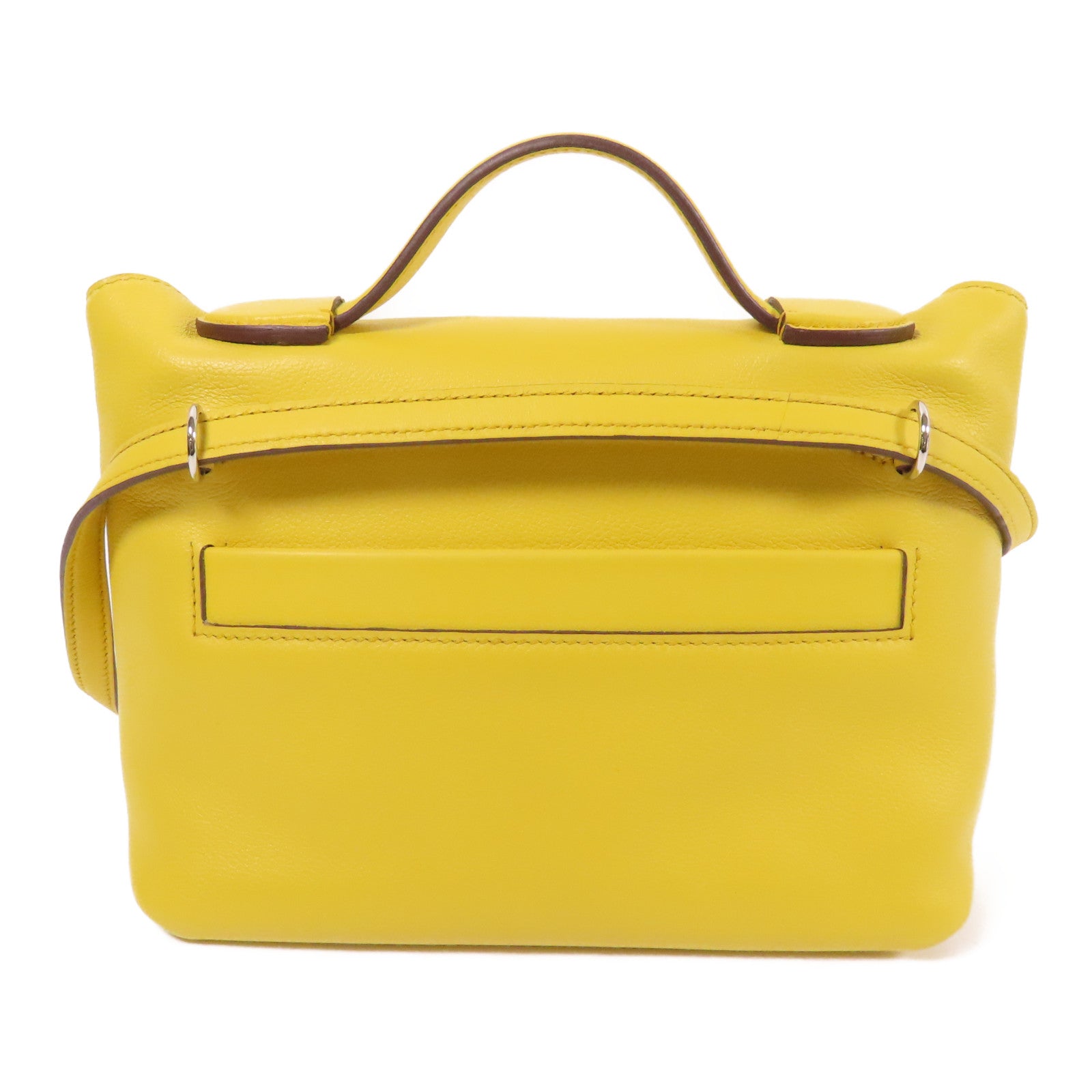 HERMES PHW 24x24 Mini 2way Shoulder Bag Evercolor Leather Sun