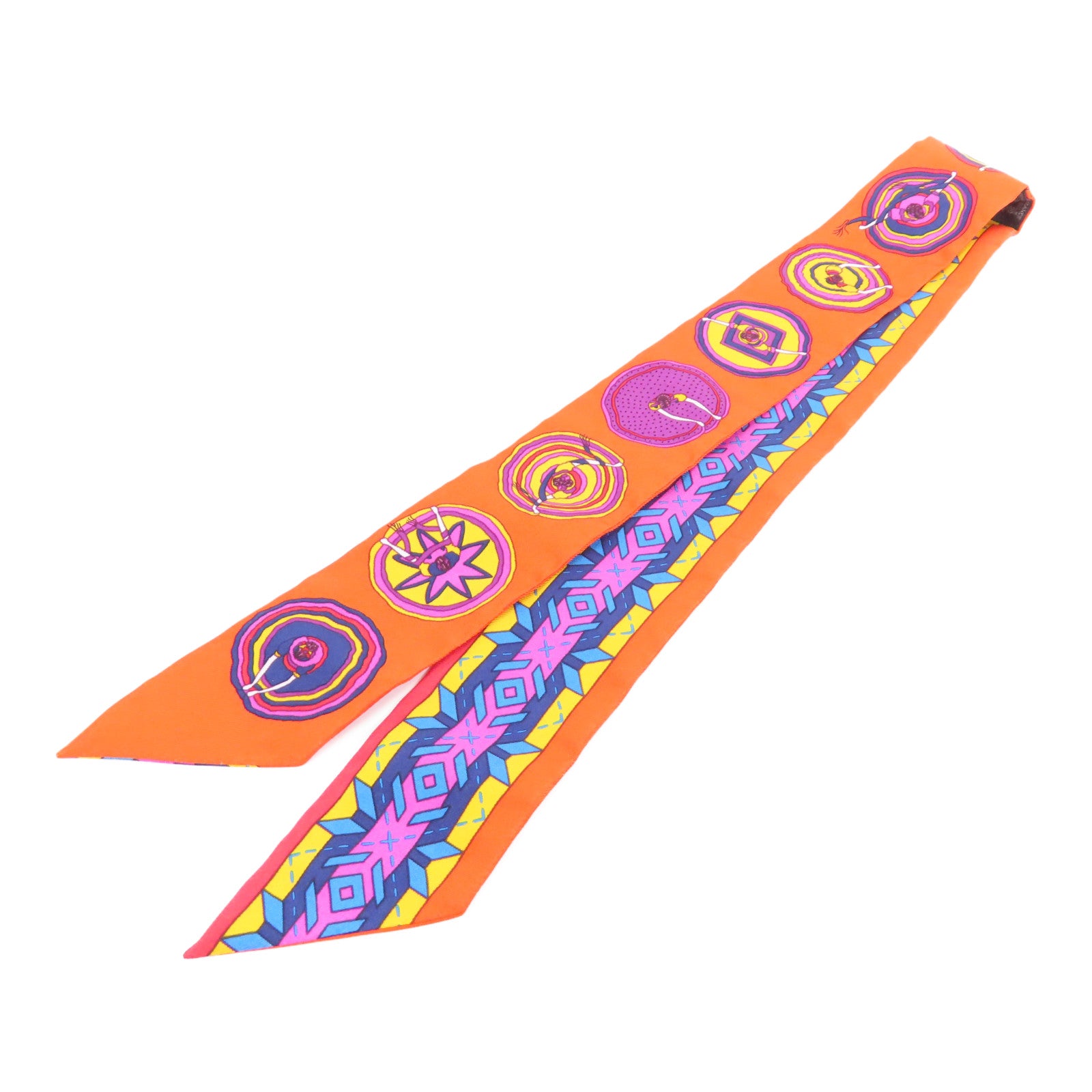 HERMES 【激減優惠】絲質Twilly Scarf絲巾橙色