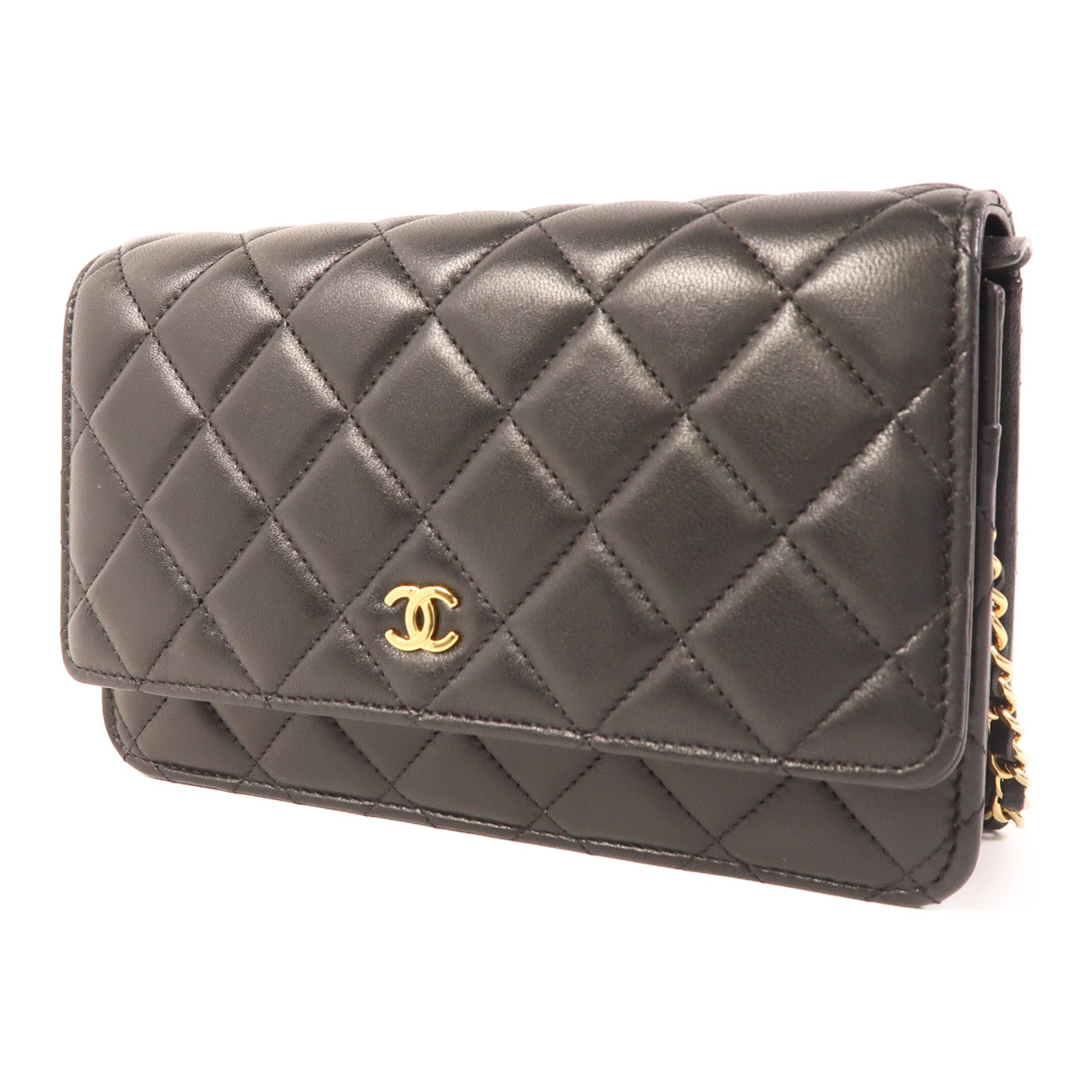 CHANEL 羊皮皮革WOC Wallet On Chain金扣鏈帶肩背袋