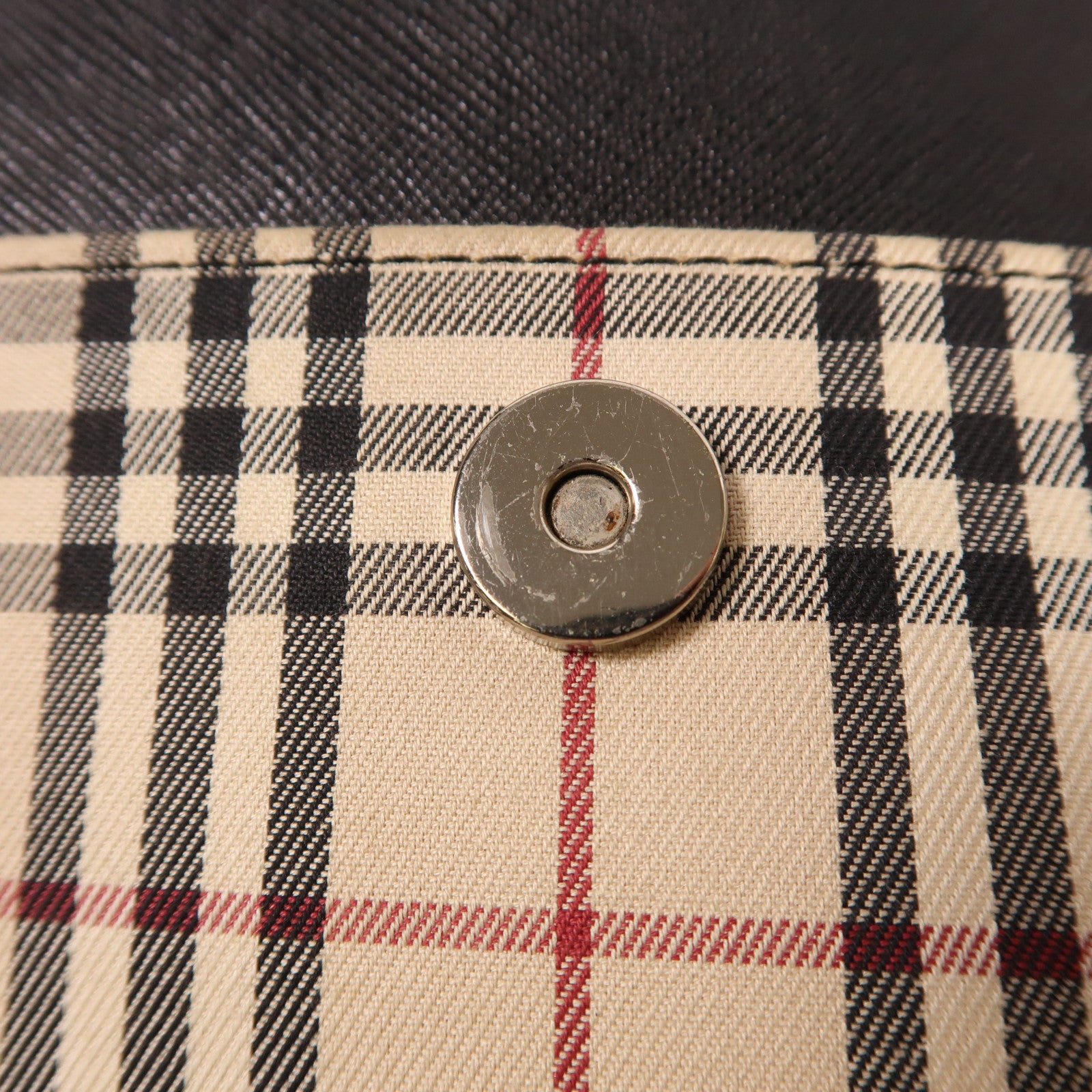 BURBERRY 塗層帆布Tote Bag銀扣手挽袋米色/黑色