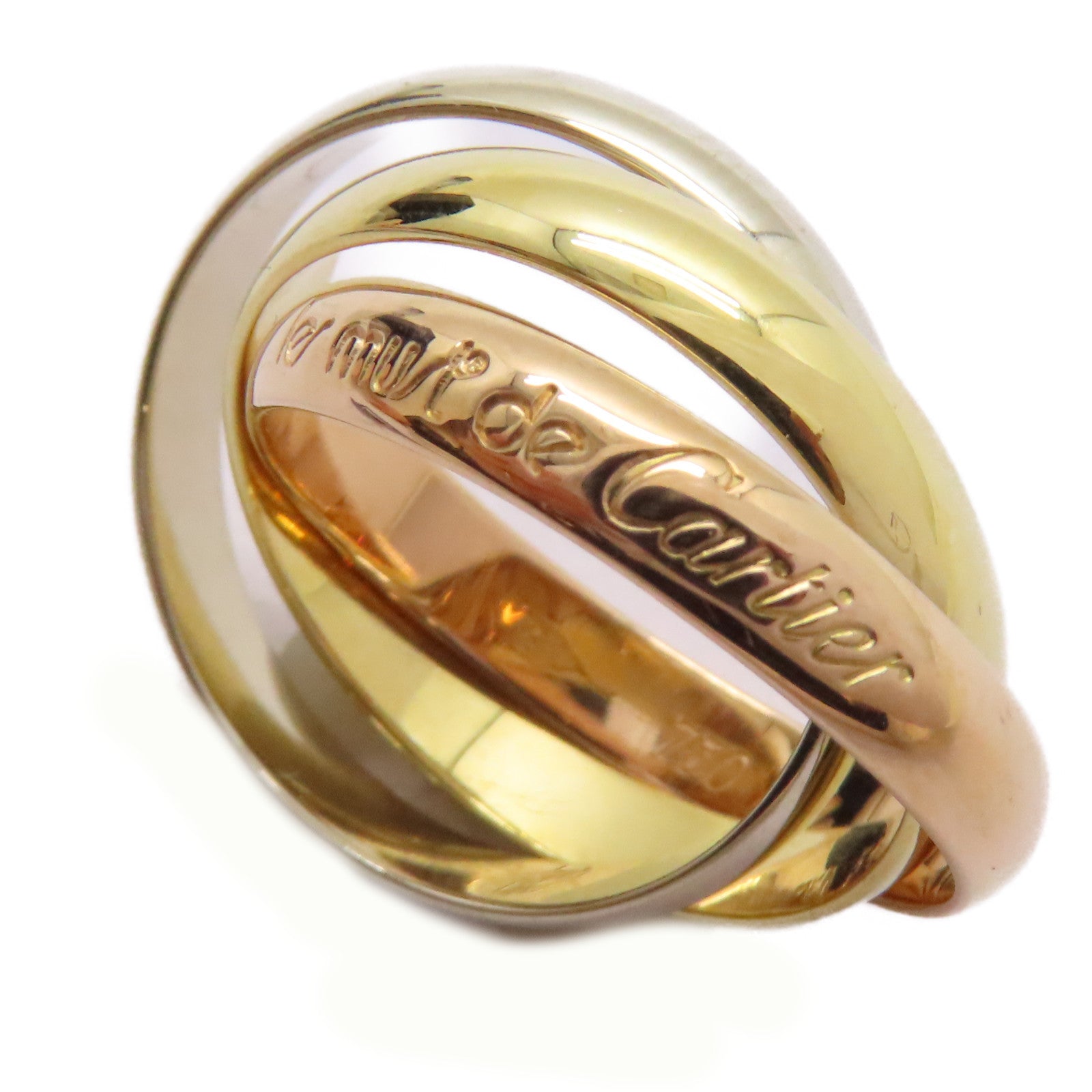 CARTIER 【激減優惠】18K黃金/白金/玫瑰金Trinity Ring戒指US#5.75/Cartier#51