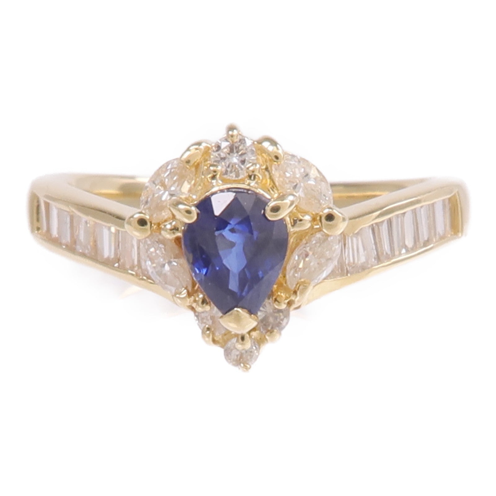 JEWELRY 18K黃金Sapphire Diamond Ring藍寶石/鑽石戒指US#6.25