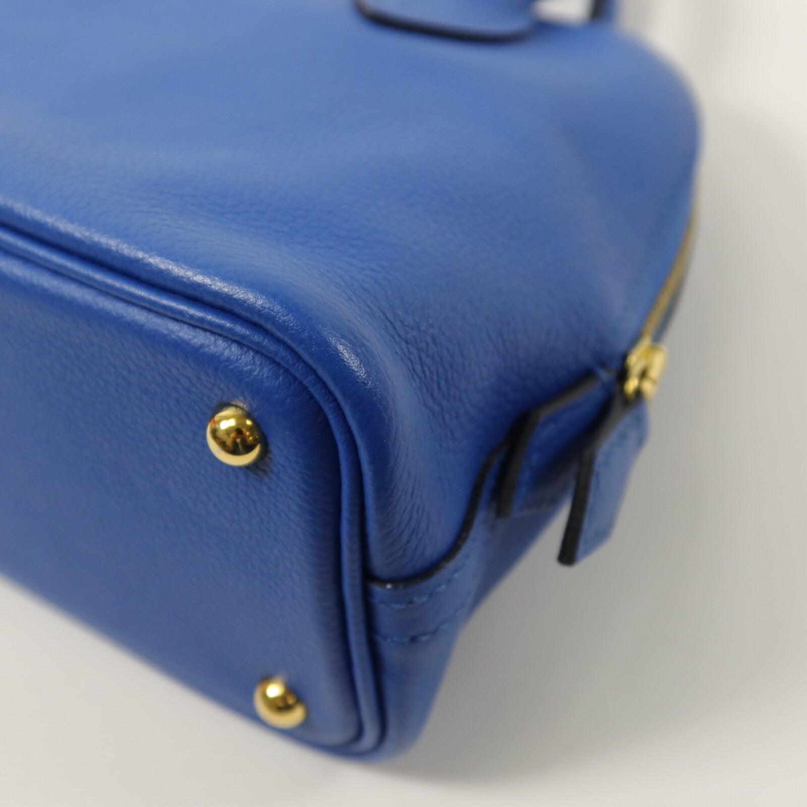 HERMES Evercolor皮革Bolide Mini手挽肩背兩用袋Bleu Zanzibar