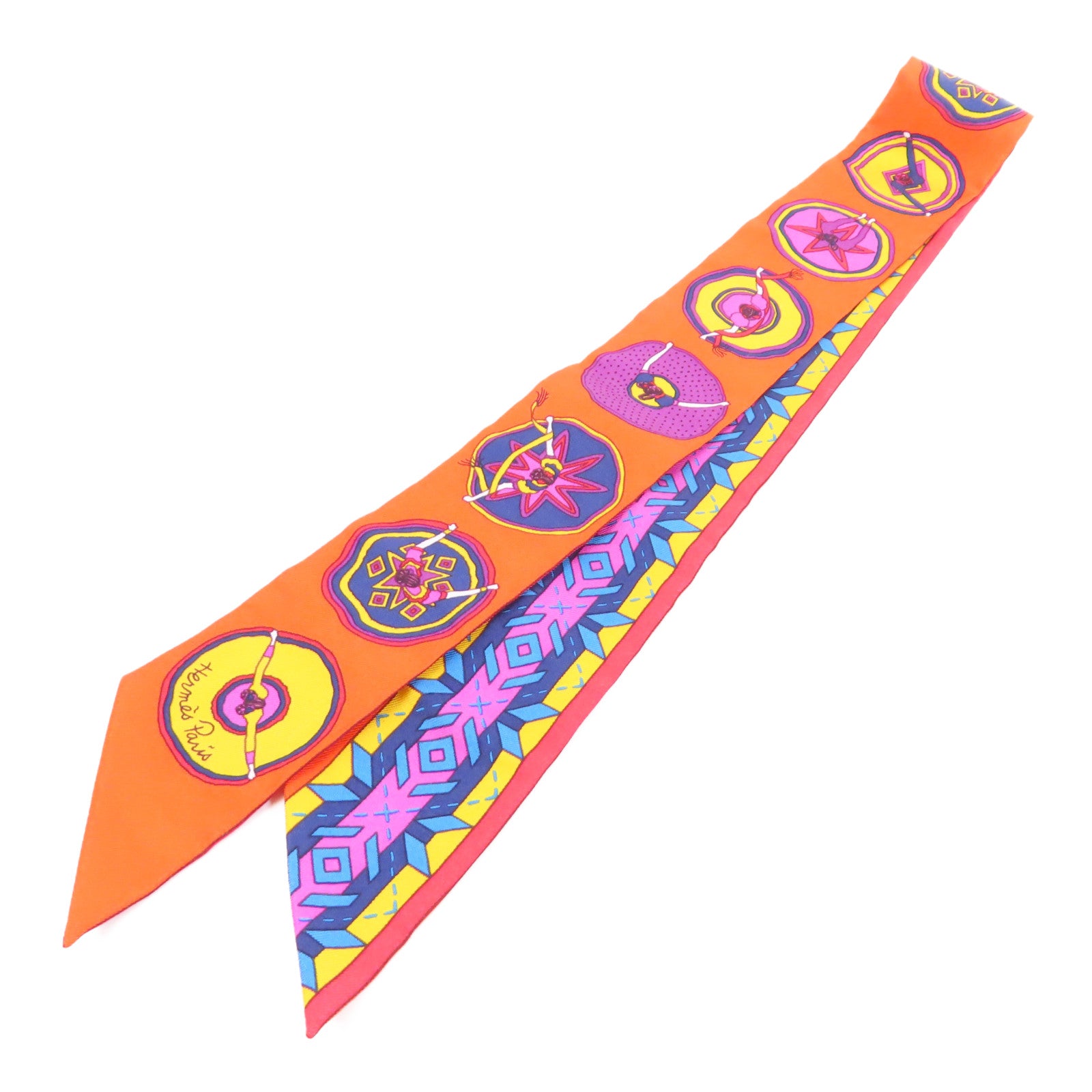 HERMES 【激減優惠】絲質Twilly Scarf絲巾橙色