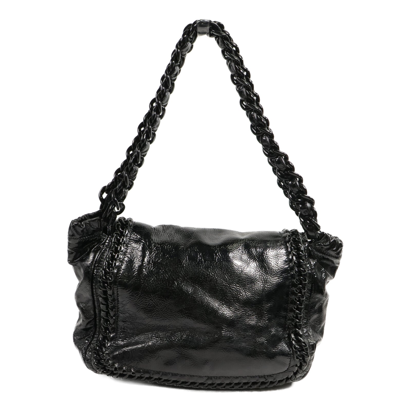 CHANEL 漆皮皮革Luxe Ligne Chain Flap Bag肩背袋