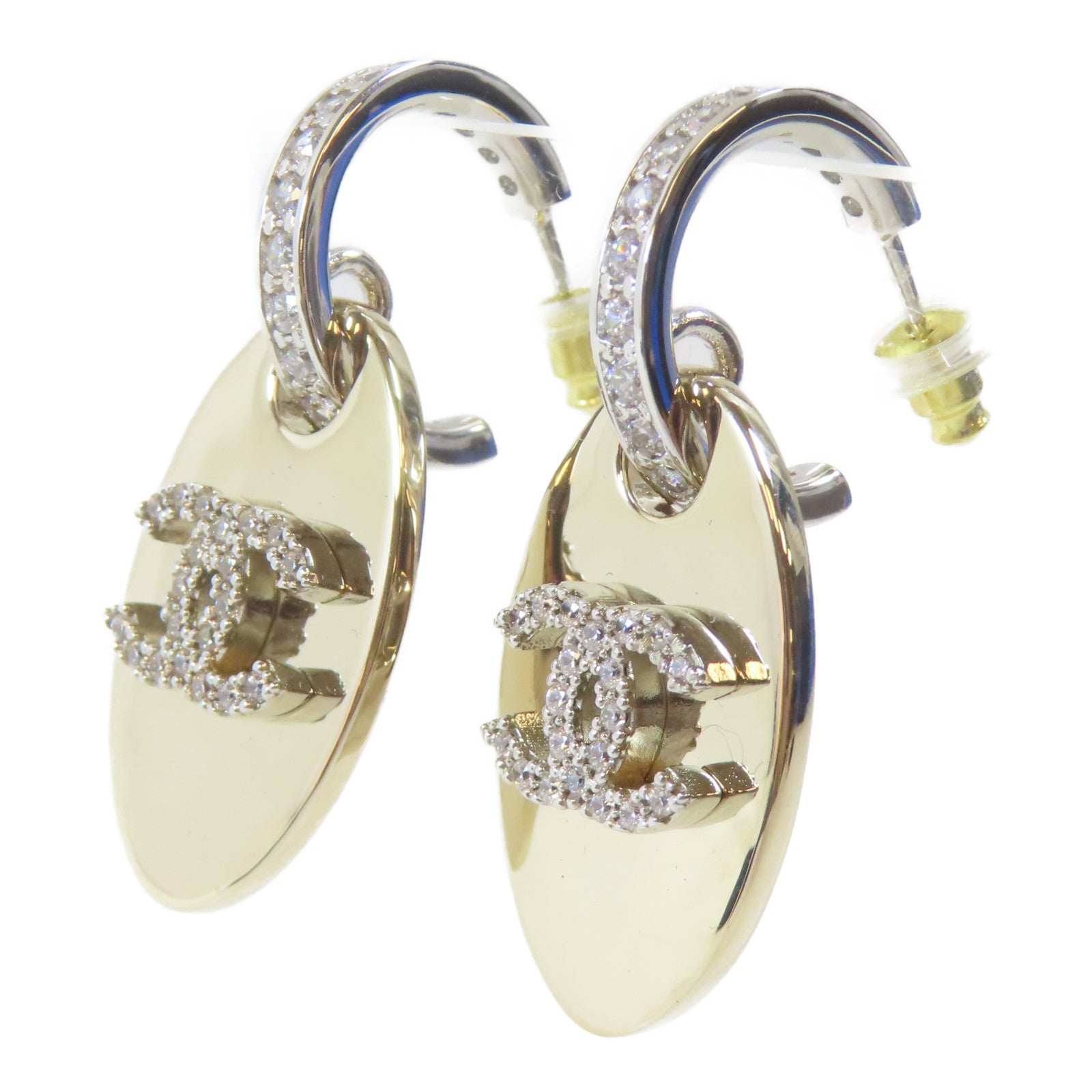 CHANEL 【激減優惠】金屬/水晶Pierced Earrings耳環銀色/金色