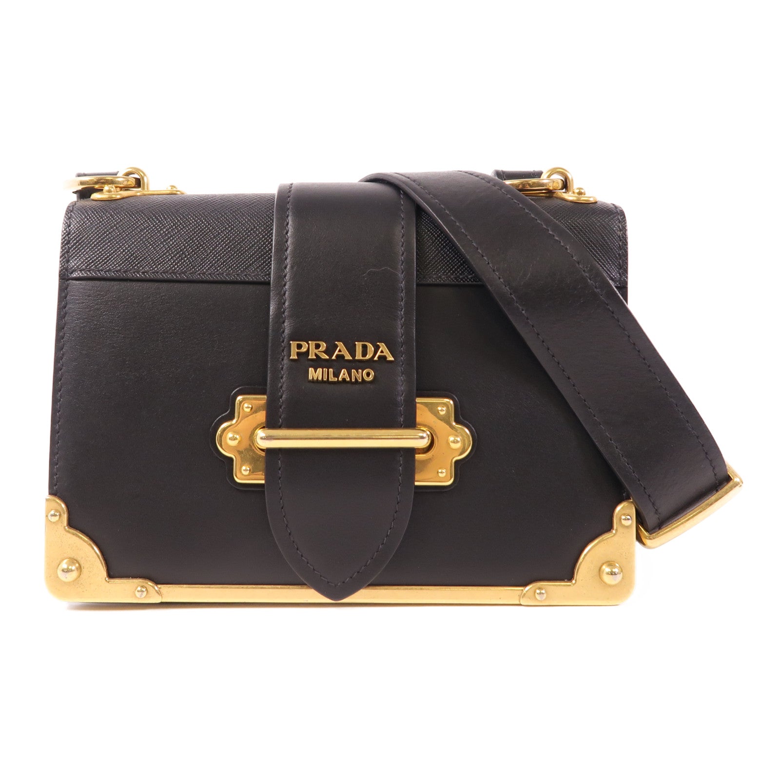 PRADA 牛皮皮革Shoulder Bag金扣肩背袋