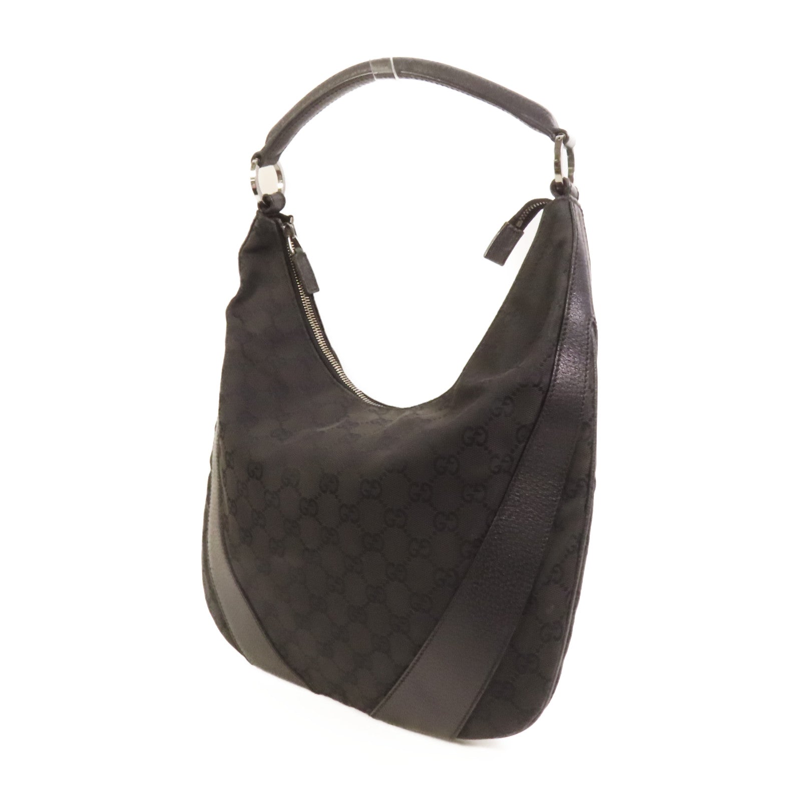 GUCCI 帆布GG Shoulder Bag銀扣肩背袋