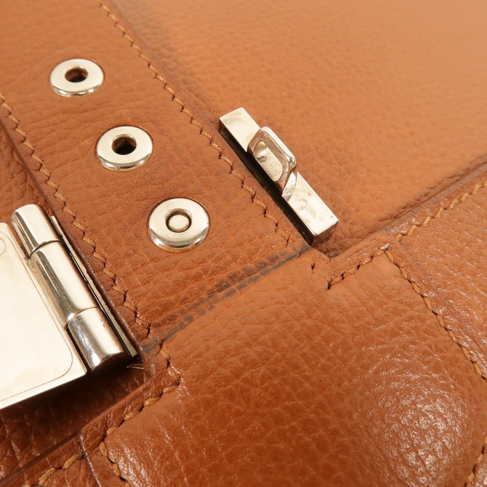 HERMES Togo皮革Sac A Depeches 38公事包Gold