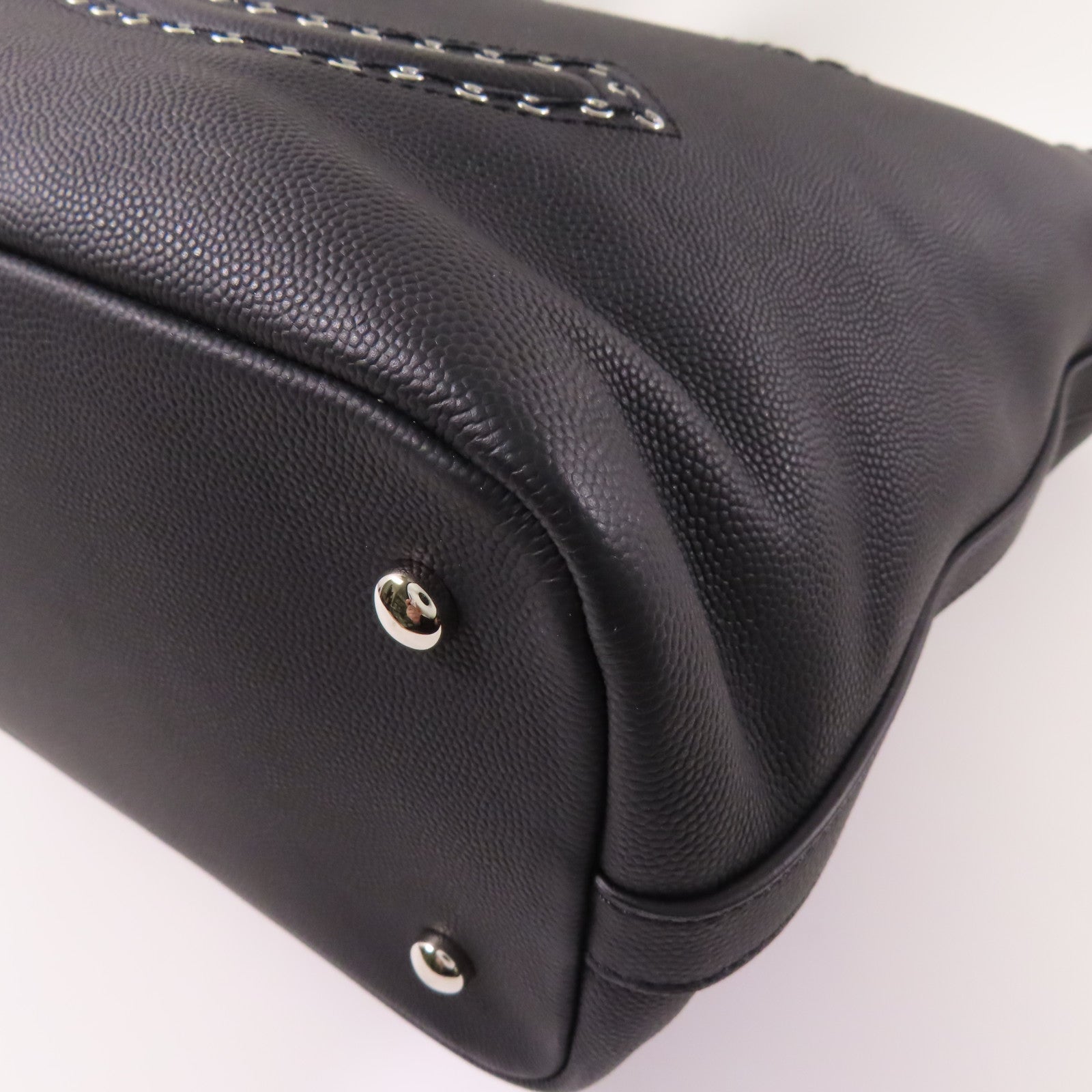 CHANEL【激減優惠】 牛皮皮革Shoulder Bag銀扣鏈帶手挽肩背兩用袋