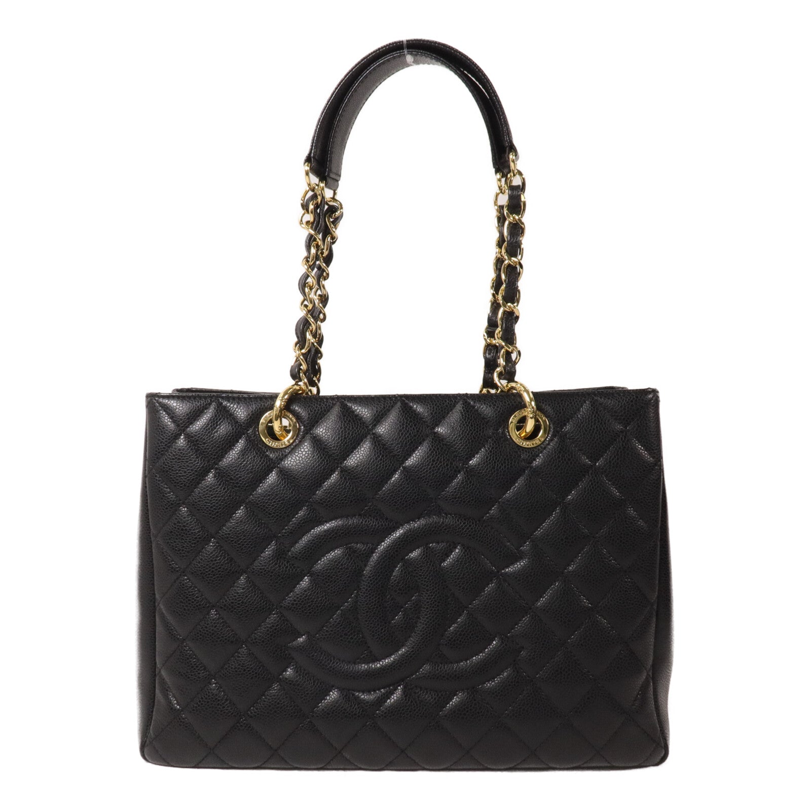 CHANEL 牛皮皮革GST Grand Shopping Tote Bag鏈帶肩背袋