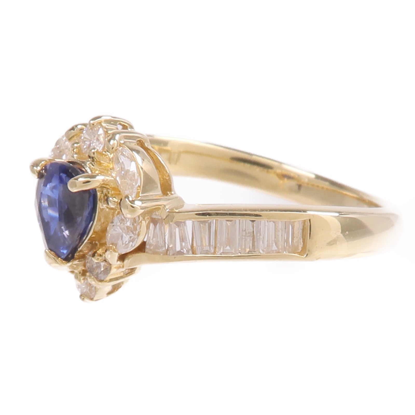 JEWELRY 18K黃金Sapphire Diamond Ring藍寶石/鑽石戒指US#6.25