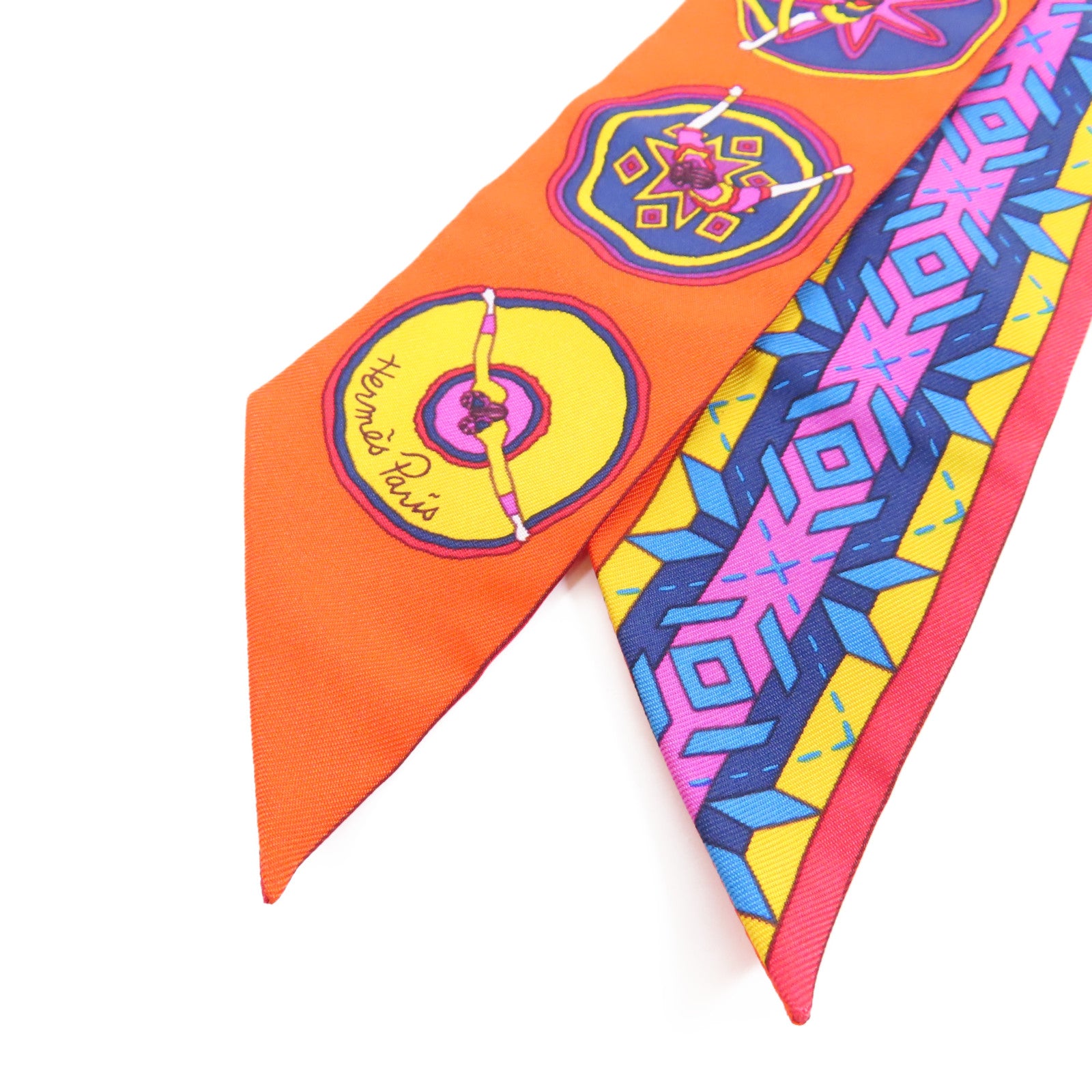 HERMES 【激減優惠】絲質Twilly Scarf絲巾橙色
