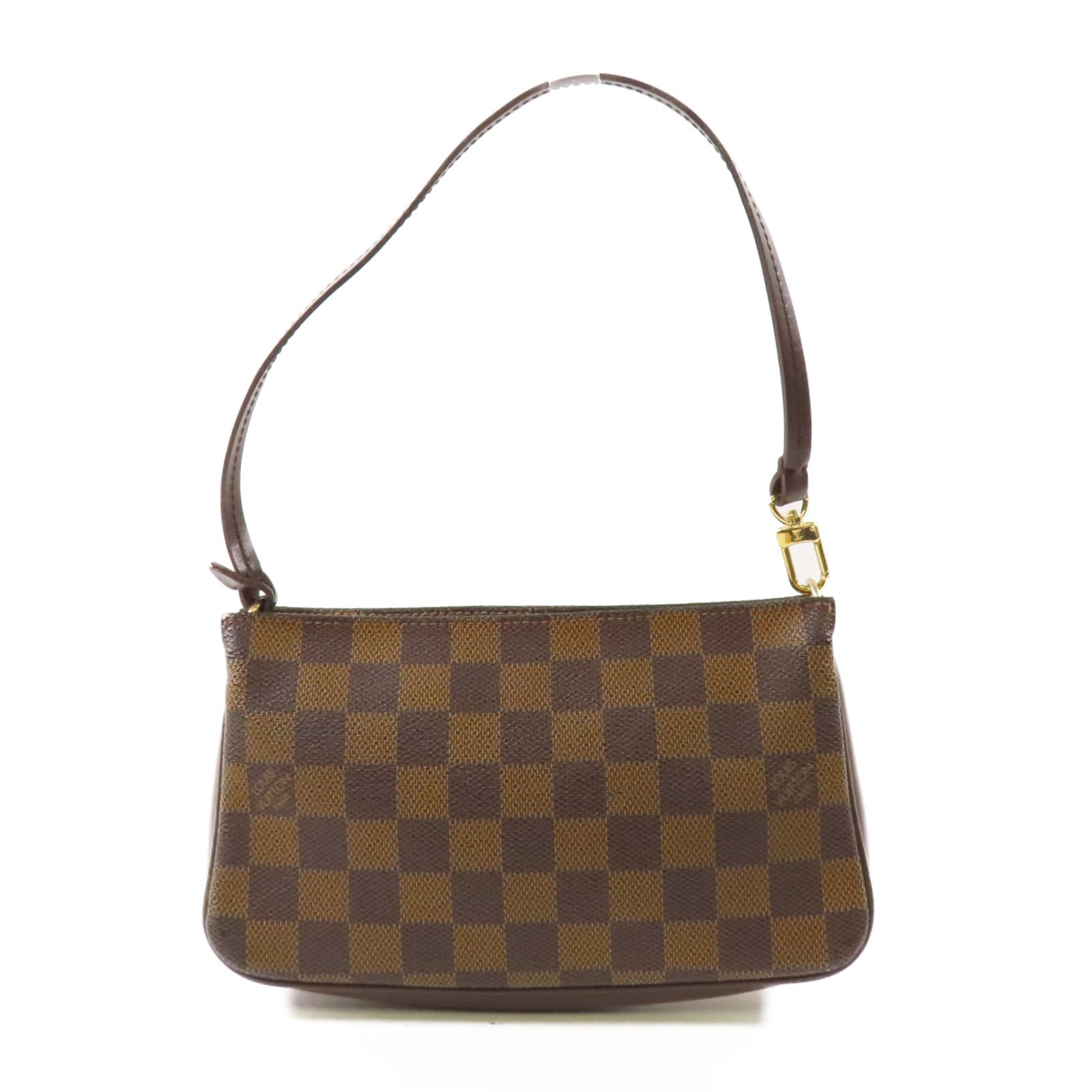 LOUIS VUITTON Damier Pochette Accessoires金扣手挽袋