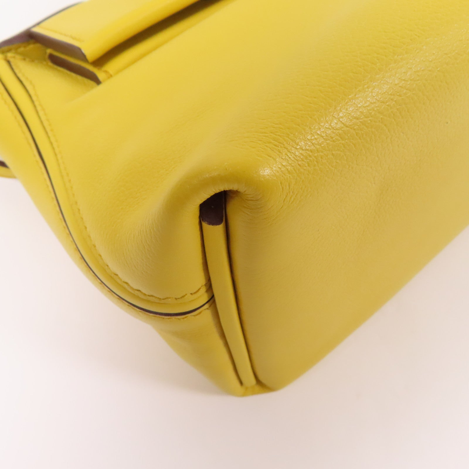 HERMES Evercolor皮革24x24 Mini銀扣手挽肩背兩用袋Sun