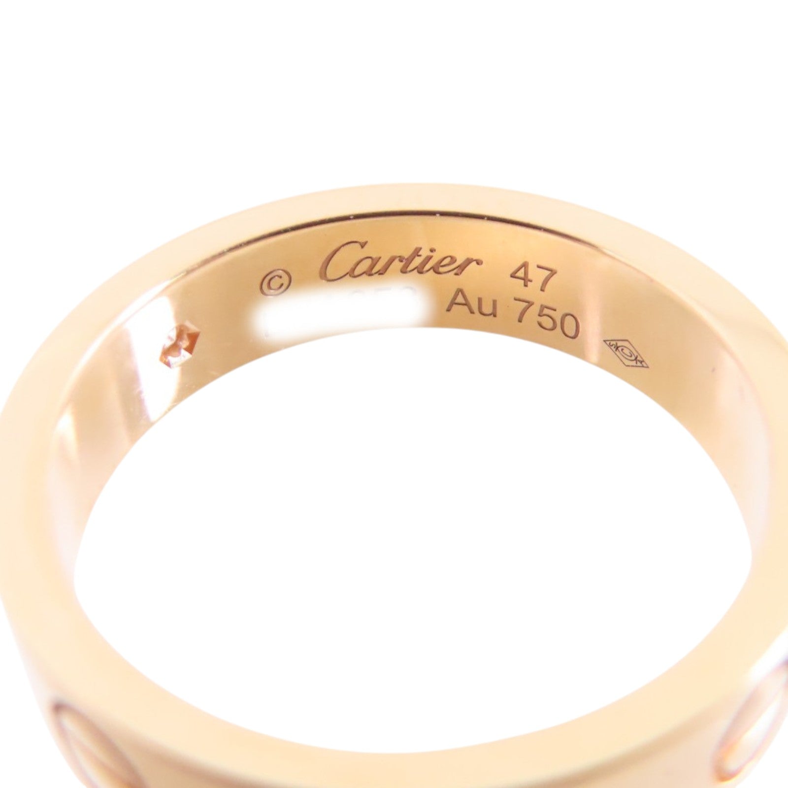CARTIER 18K玫瑰金/鑽石1D Love Ring戒指Cartier#47/US#4