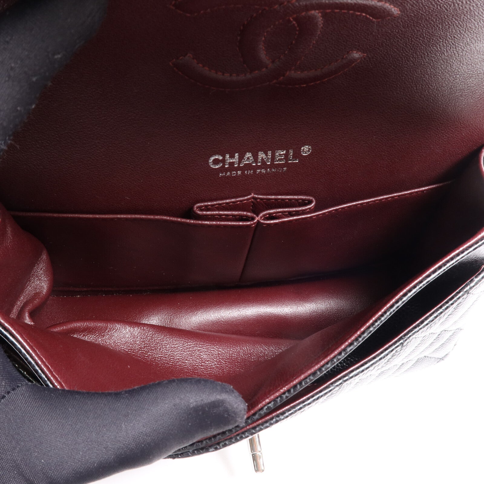 CHANEL 牛皮皮革Classic 23銀扣鏈帶肩背袋