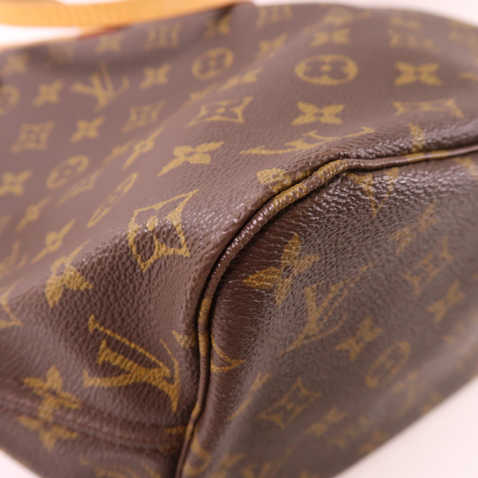 LOUIS VUITTON Monogram Neverfull MM金扣手挽袋