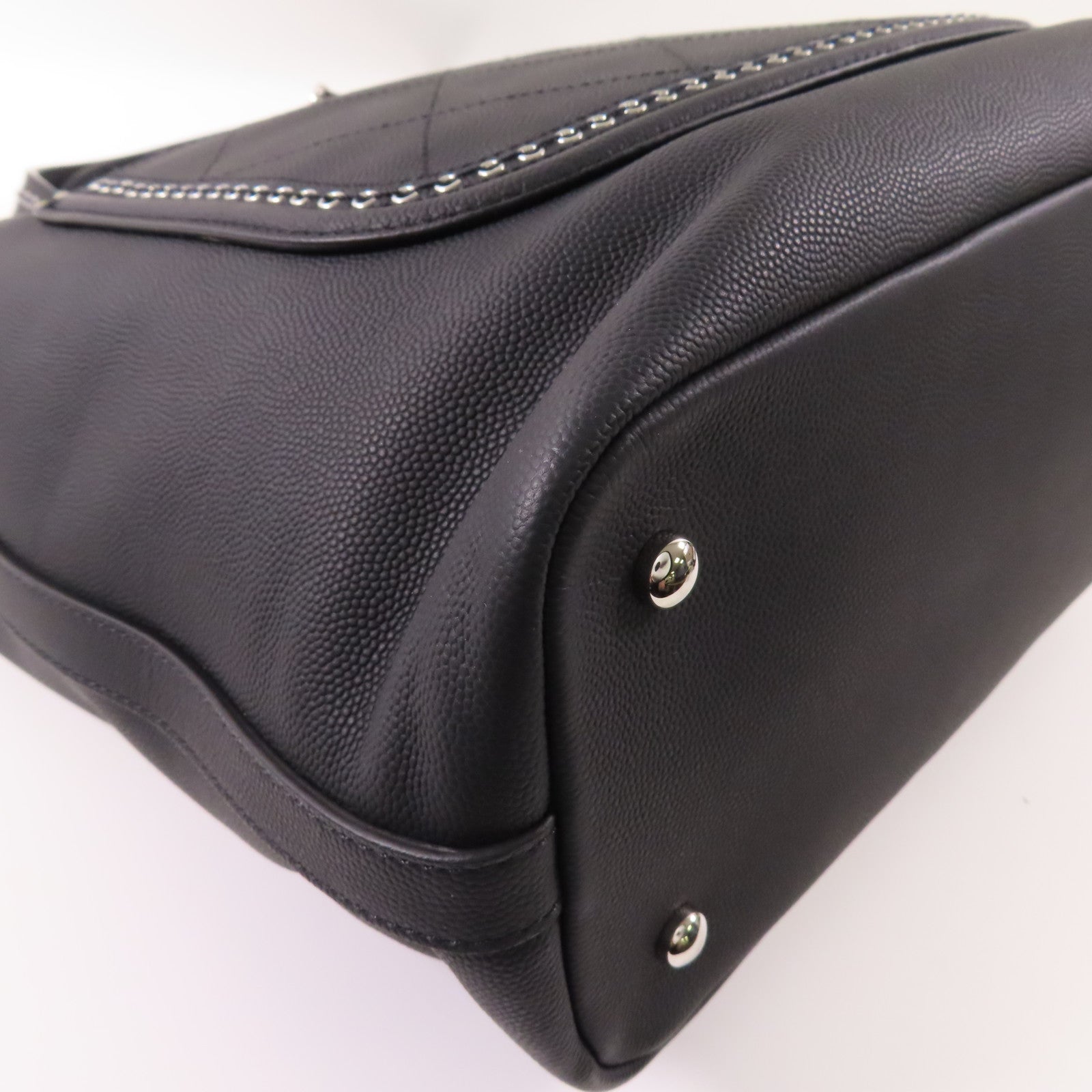 CHANEL【激減優惠】 牛皮皮革Shoulder Bag銀扣鏈帶手挽肩背兩用袋