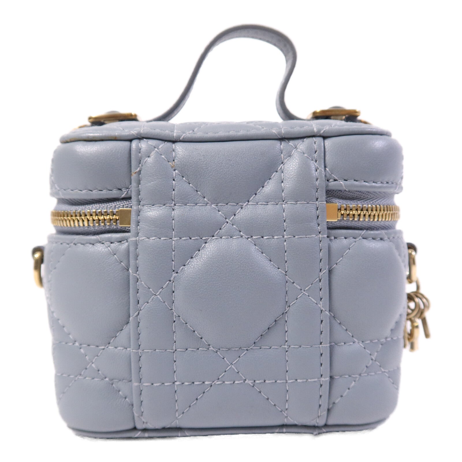 Dior 羊皮皮革Mini Vanity Case金扣鏈帶肩背袋