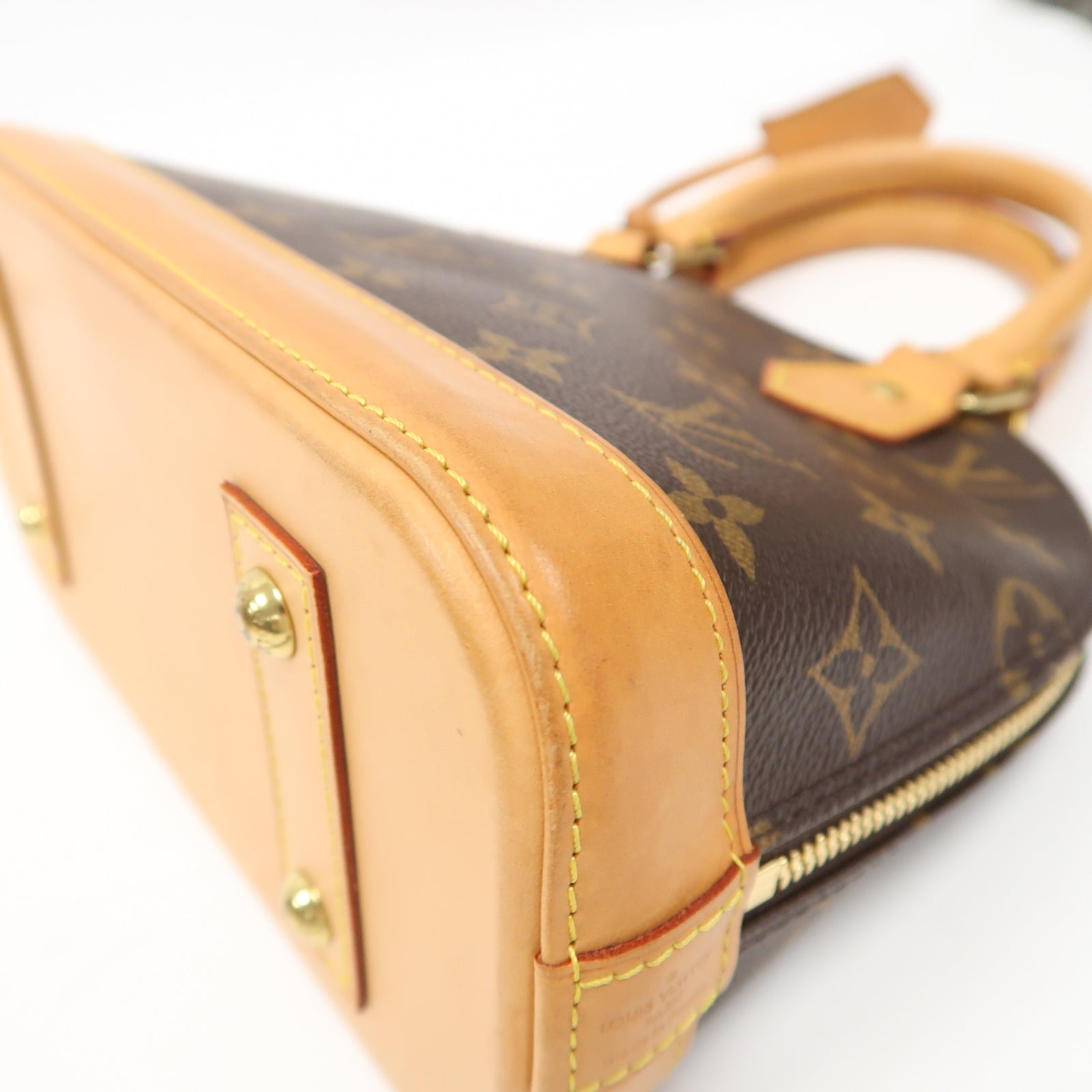 LOUIS VUITTON Monogram Alma BB金扣手挽肩背兩用袋啡色