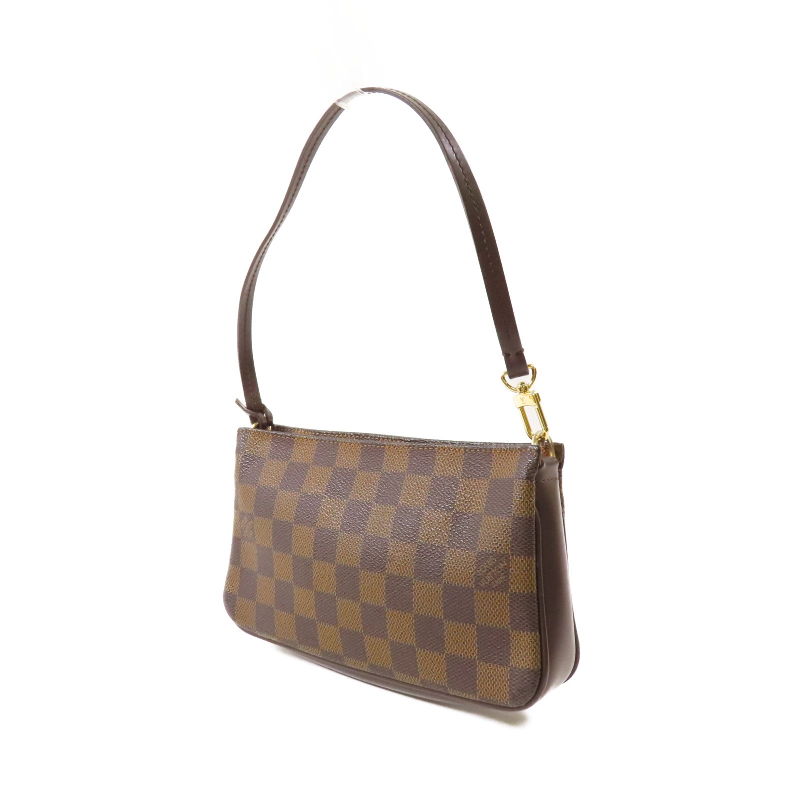 LOUIS VUITTON Damier Pochette Accessoires金扣手挽袋