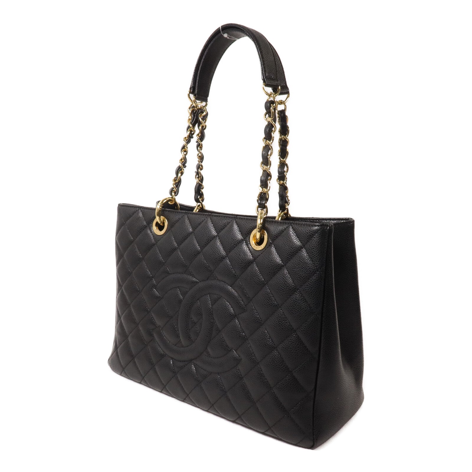 CHANEL 牛皮皮革GST Grand Shopping Tote Bag鏈帶肩背袋