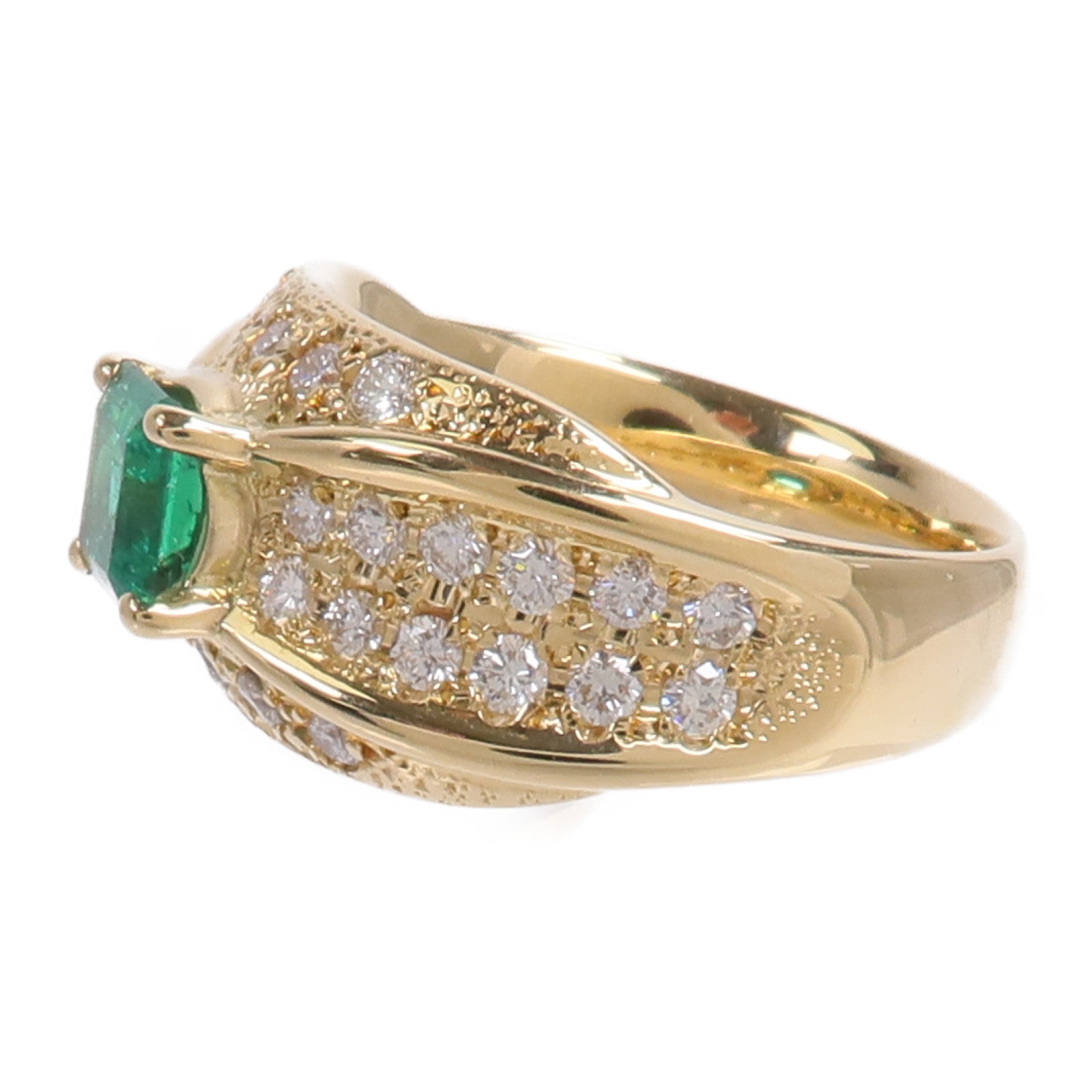 JEWELRY 18K黃金Emerald Diamond Ring綠寶石/鑽石戒指