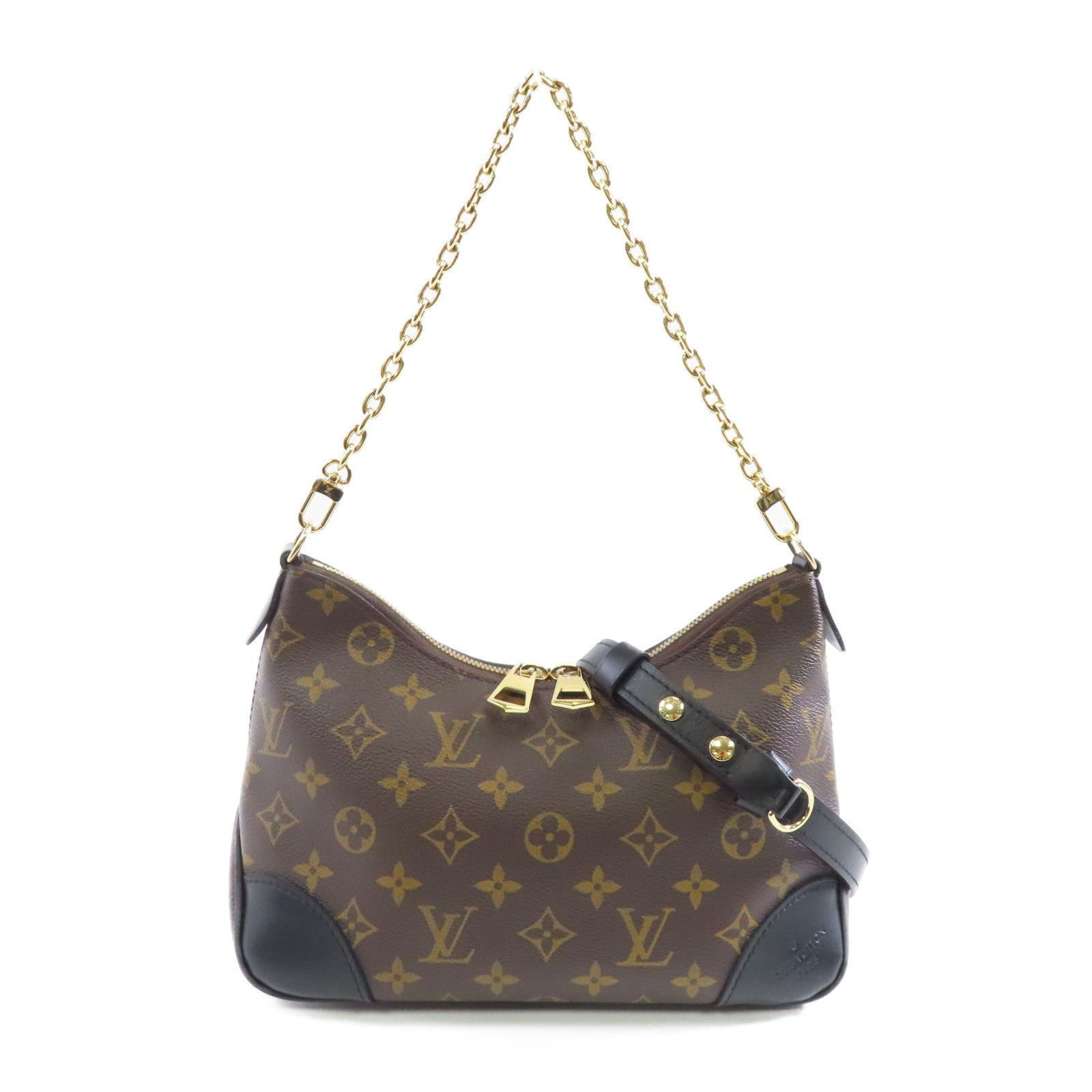 LOUIS VUITTON Monogram Boulogne金扣手挽肩背兩用袋棕色