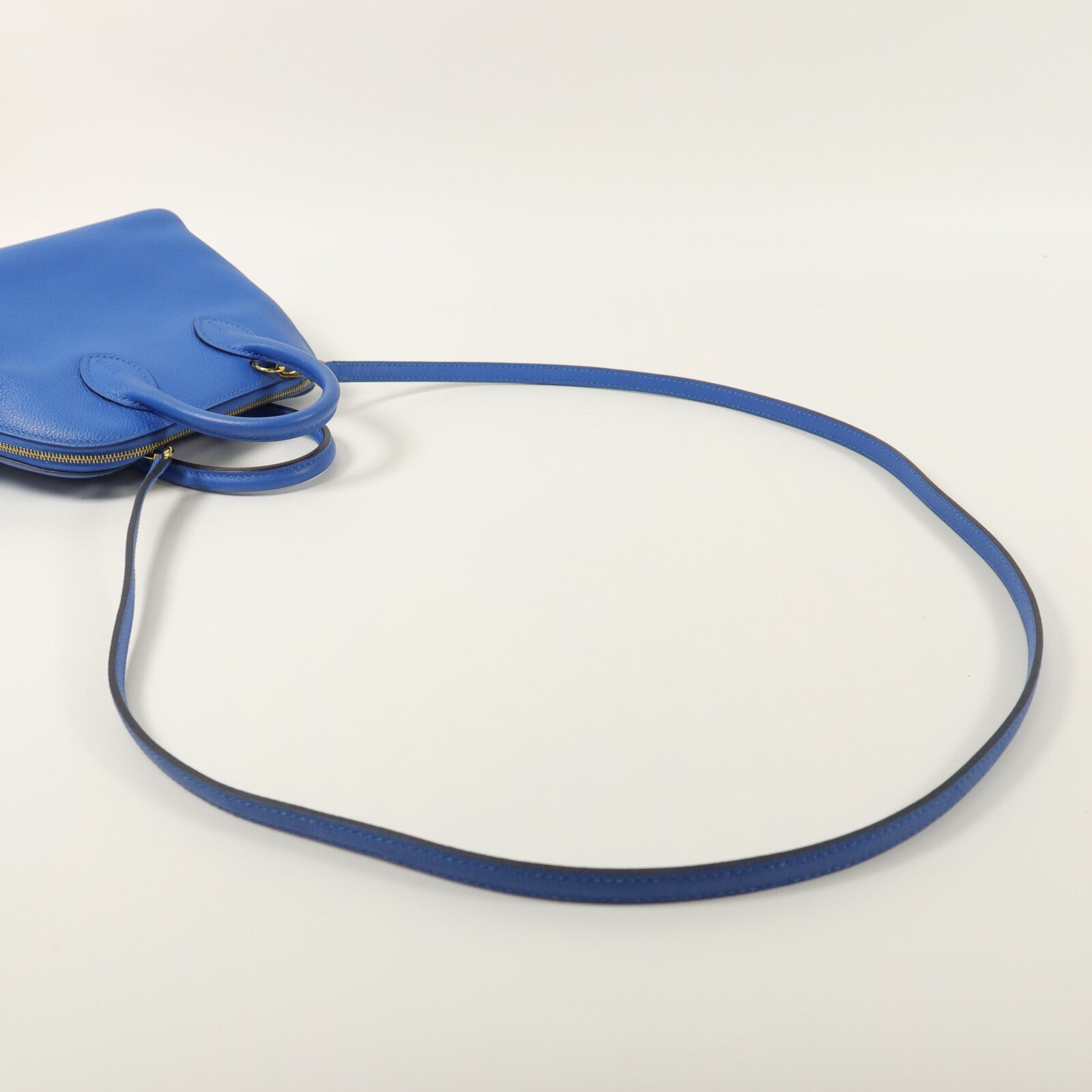 HERMES Evercolor皮革Bolide Mini手挽肩背兩用袋Bleu Zanzibar