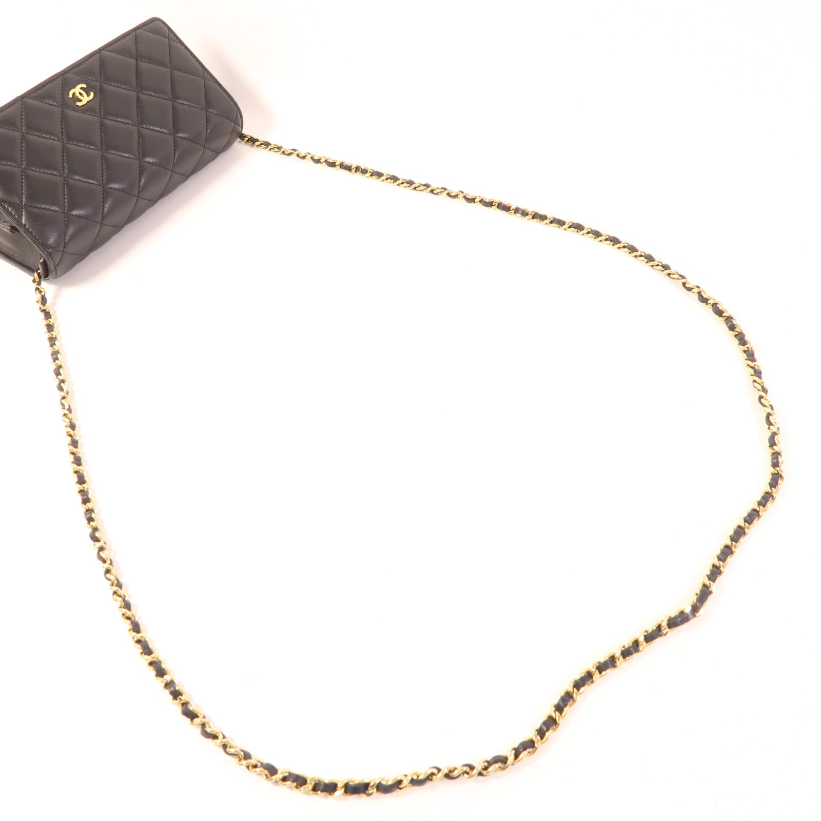 CHANEL 羊皮皮革WOC Wallet On Chain金扣鏈帶肩背袋