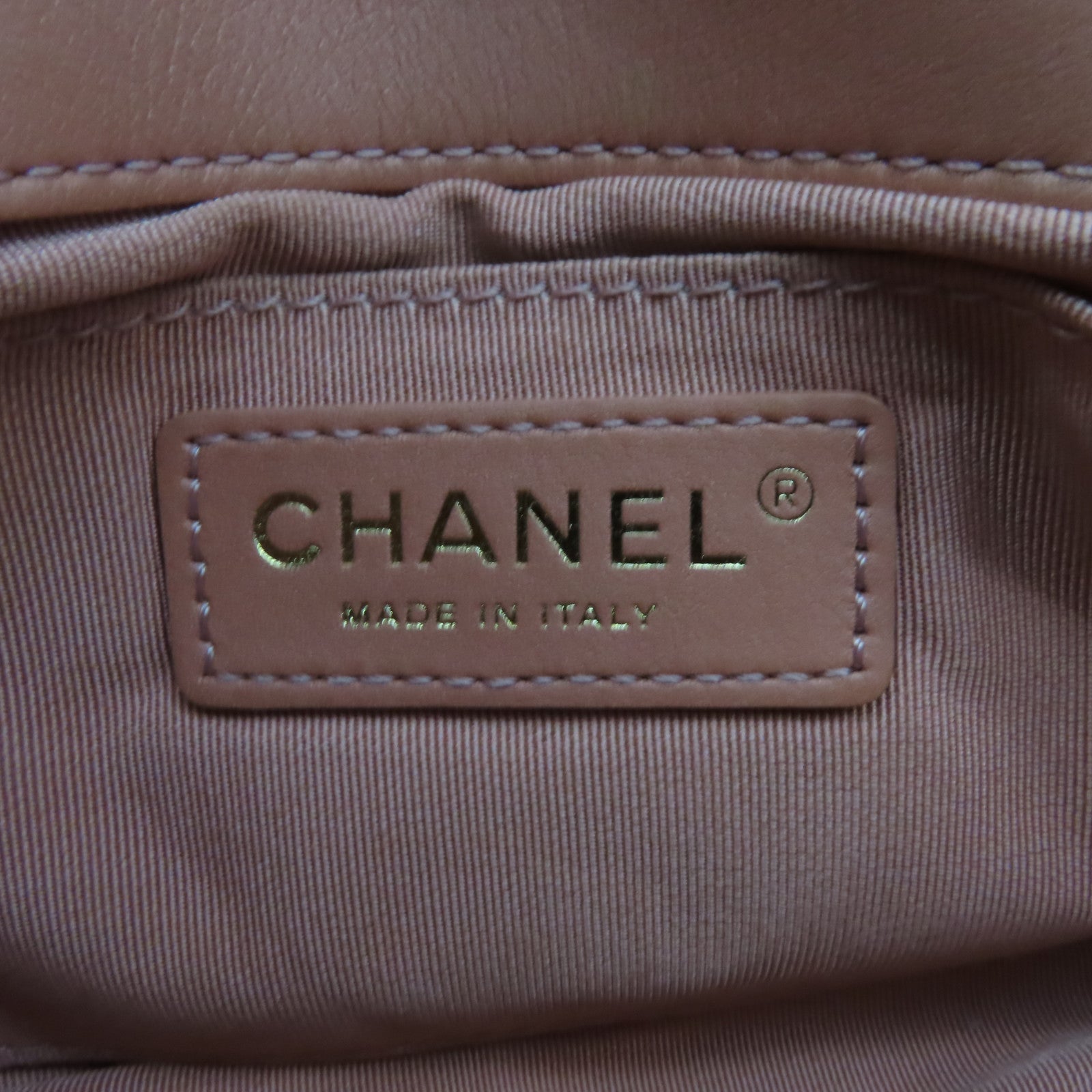 CHANEL 【激減優惠】菱格牛皮皮革Chain Shoulder金扣鏈帶肩背袋三文魚色