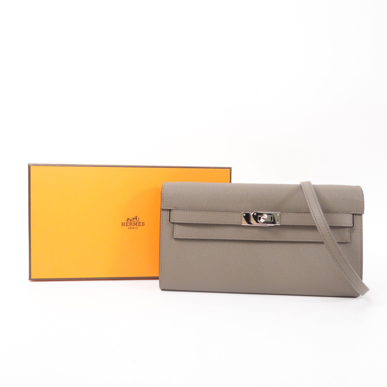 HERMES Epsom皮革Kelly To Go肩背袋Etain
