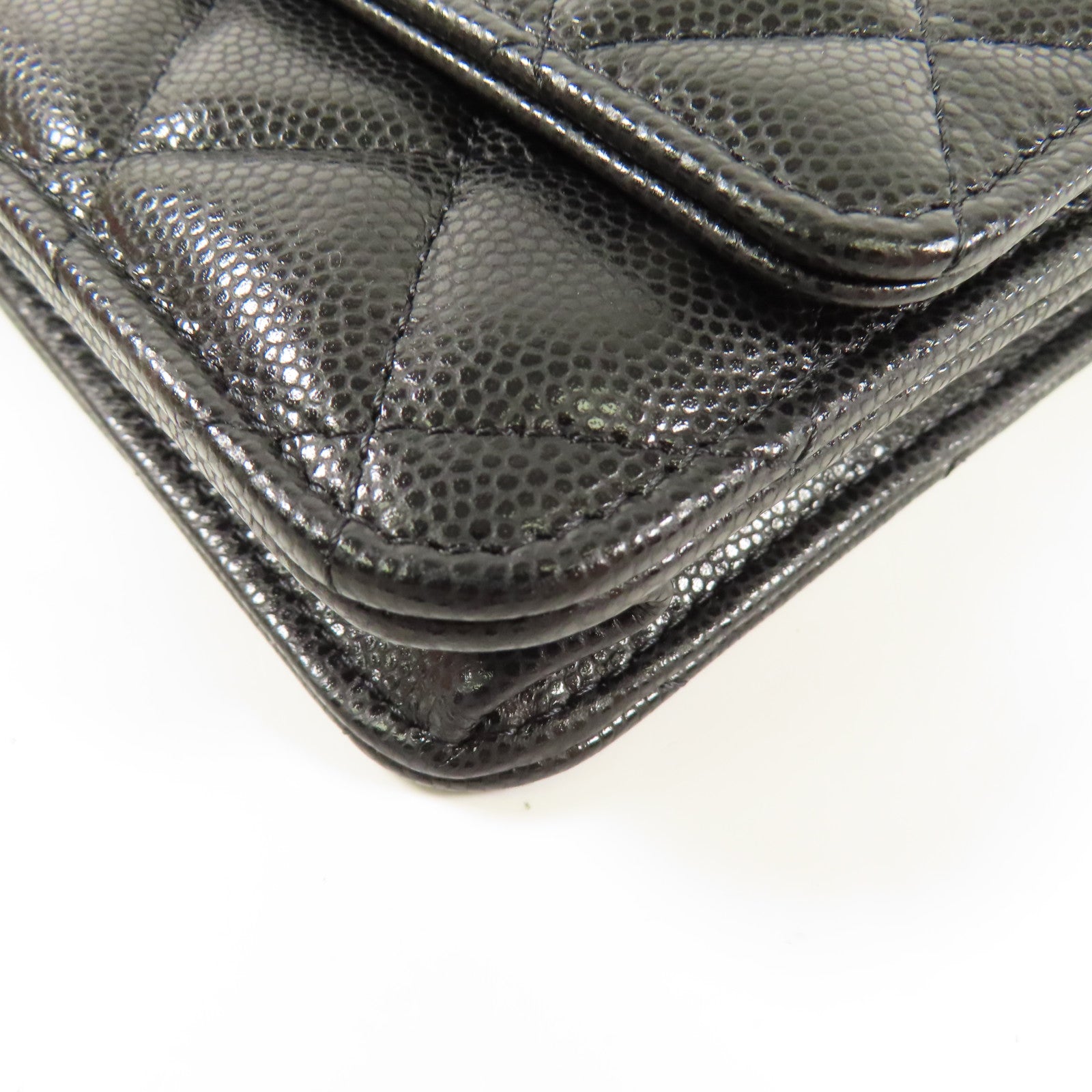 CHANEL 牛皮皮革WOC Wallet On Chain金扣鏈帶肩背袋