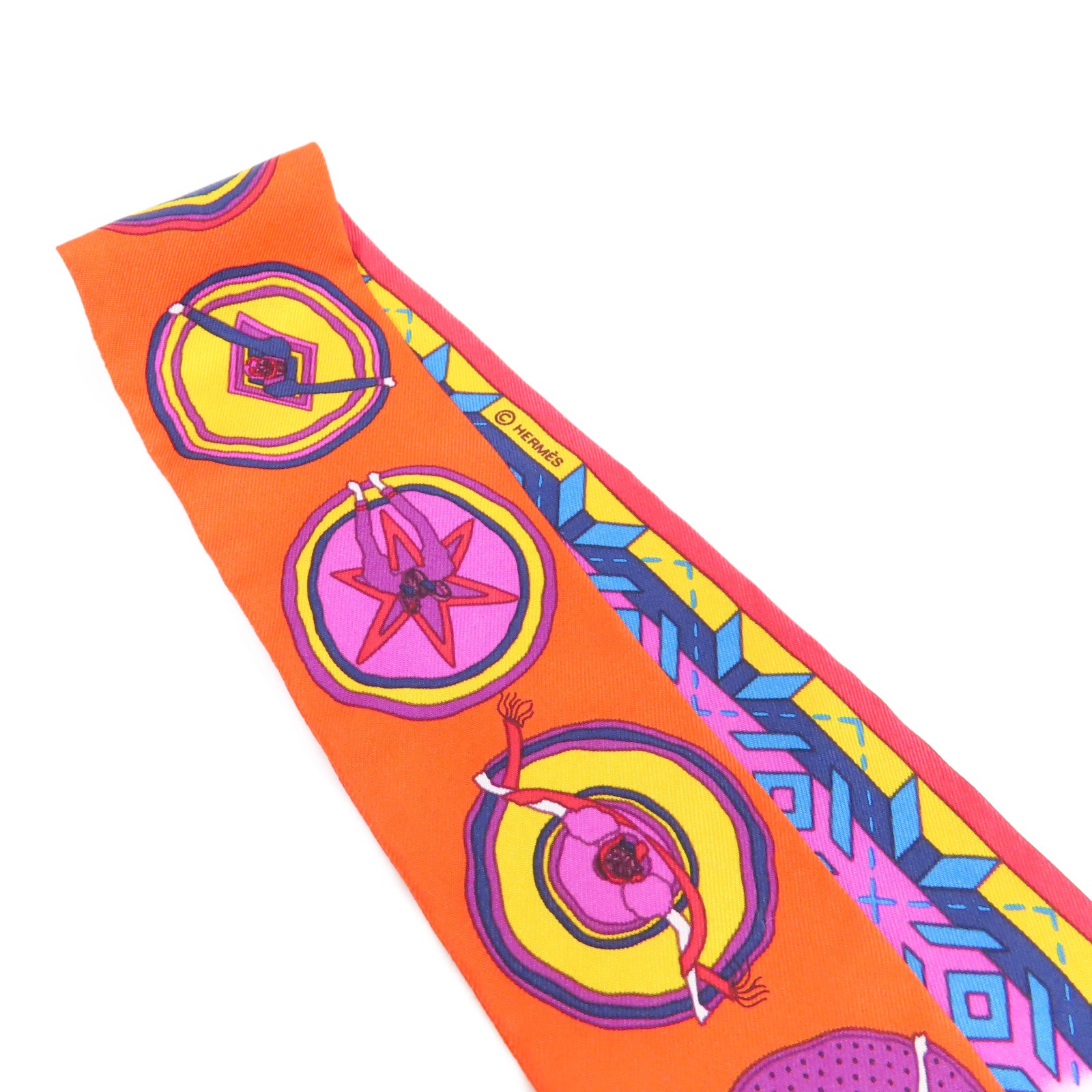 HERMES 【激減優惠】絲質Twilly Scarf絲巾橙色