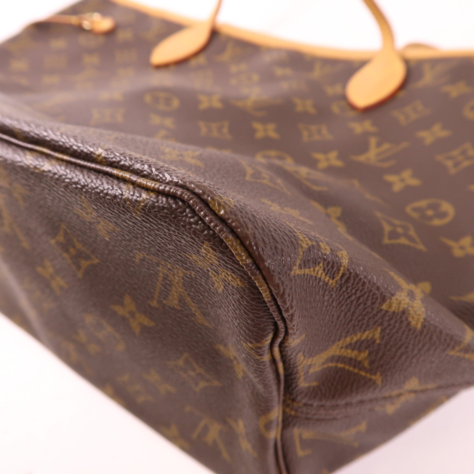 LOUIS VUITTON Monogram Neverfull MM金扣手挽袋