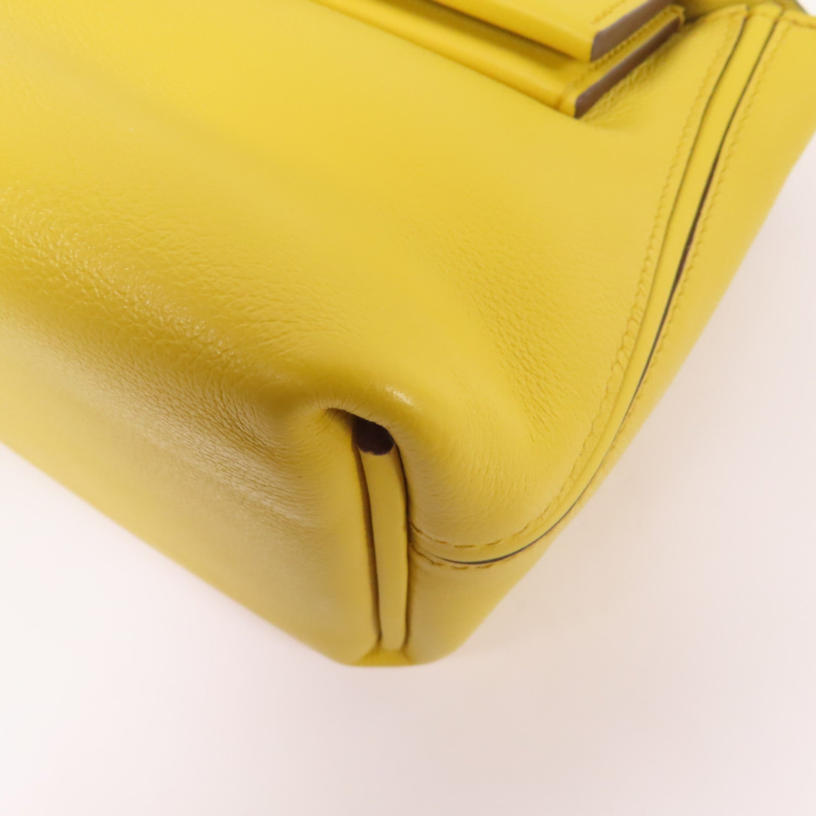 HERMES Evercolor皮革24x24 Mini銀扣手挽肩背兩用袋Sun