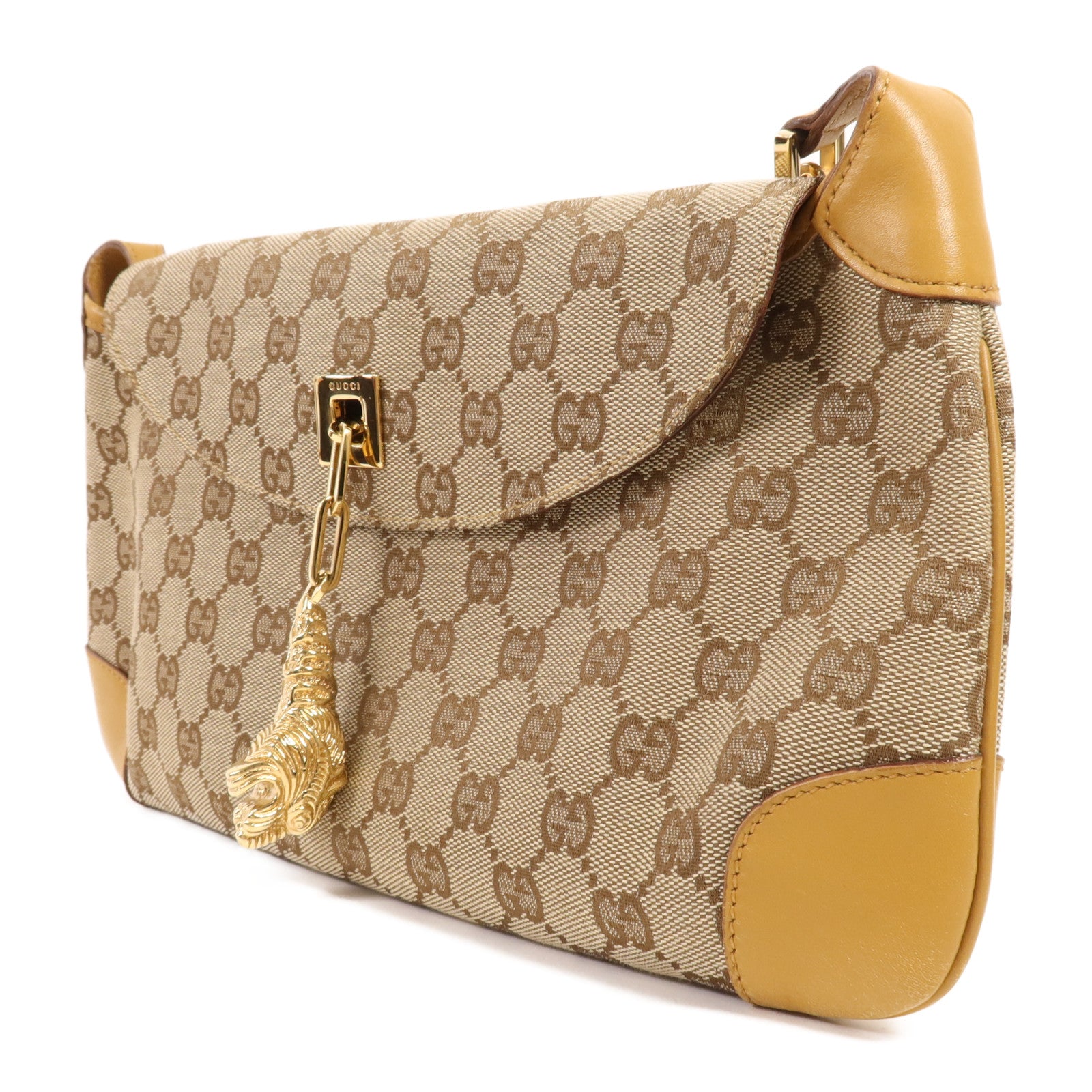 GUCCI 帆布Shoulder Bag金扣肩背袋