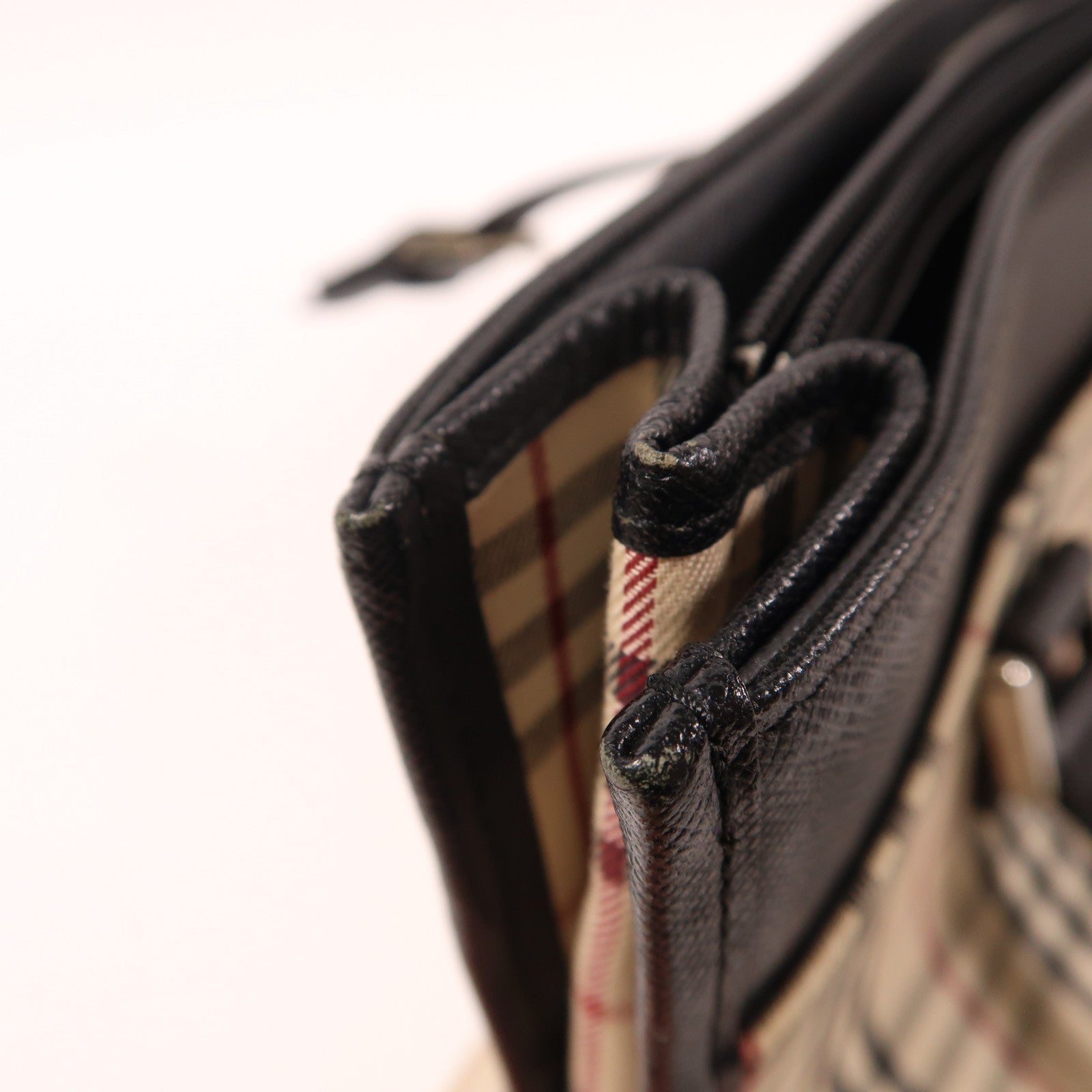 BURBERRY 塗層帆布Tote Bag銀扣手挽袋米色/黑色